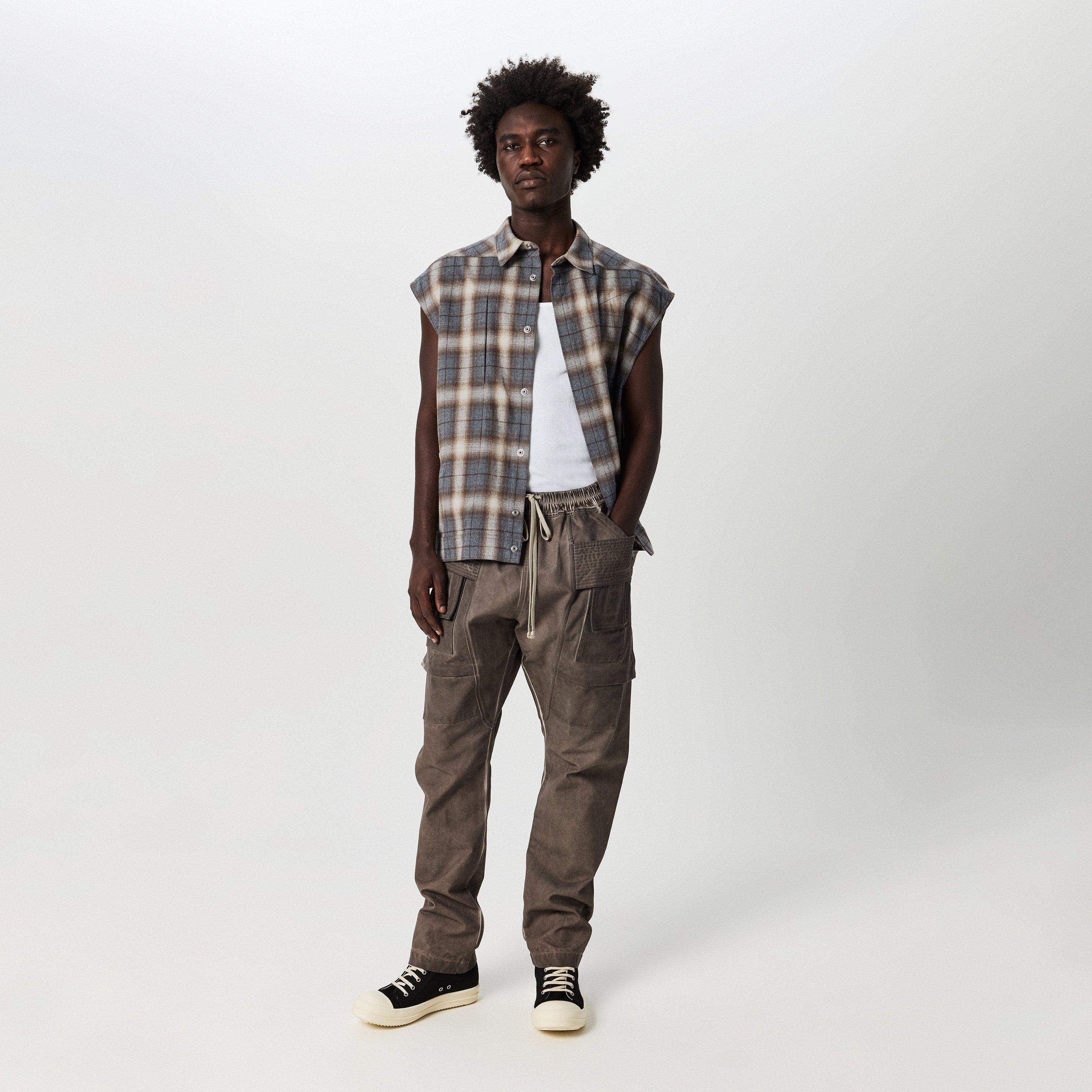 Grey Plaid 158P - Rick Owens - Men's Sleeveless Shirt - 5