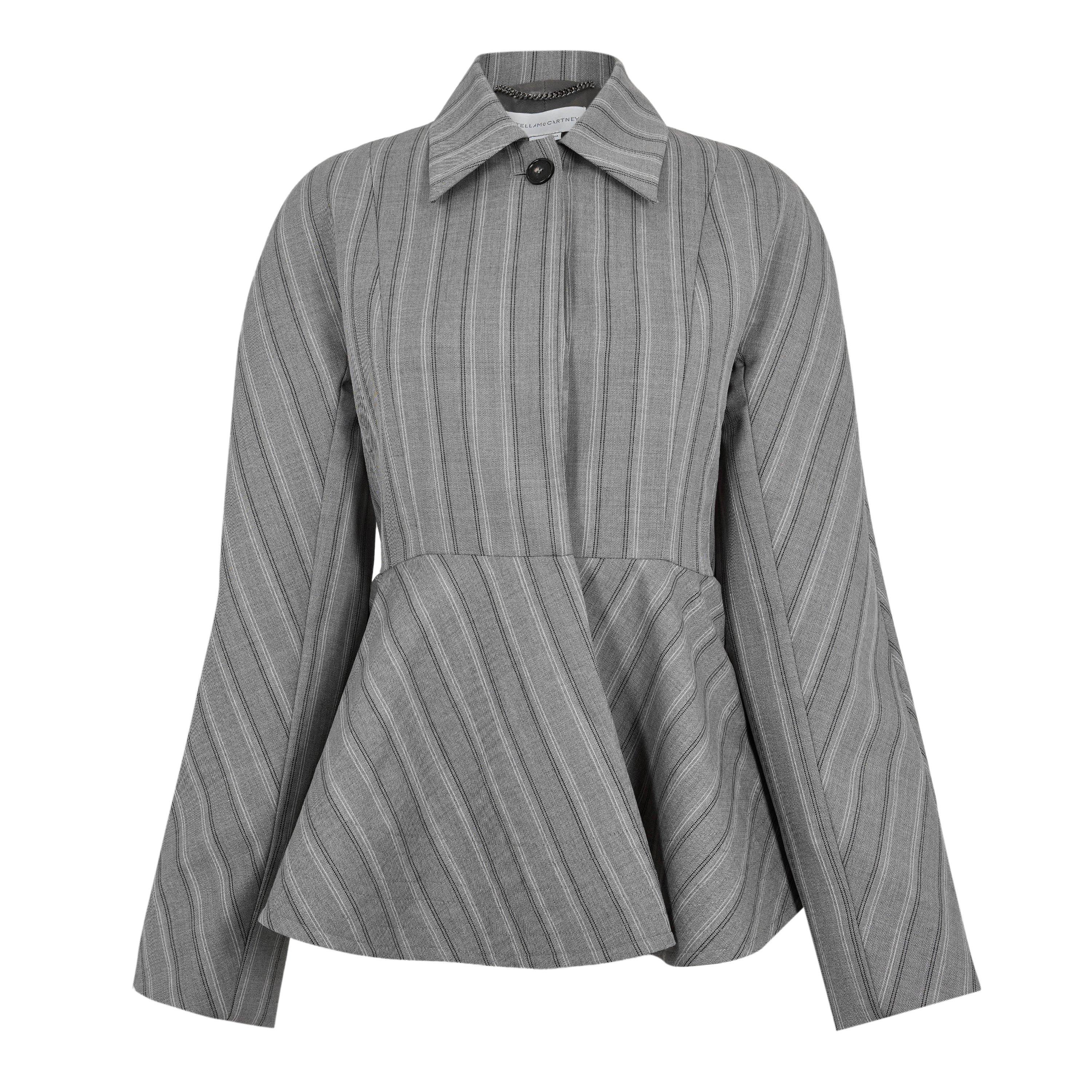 Grey Melange - Stella McCartney - Women's Peplum Top - 1