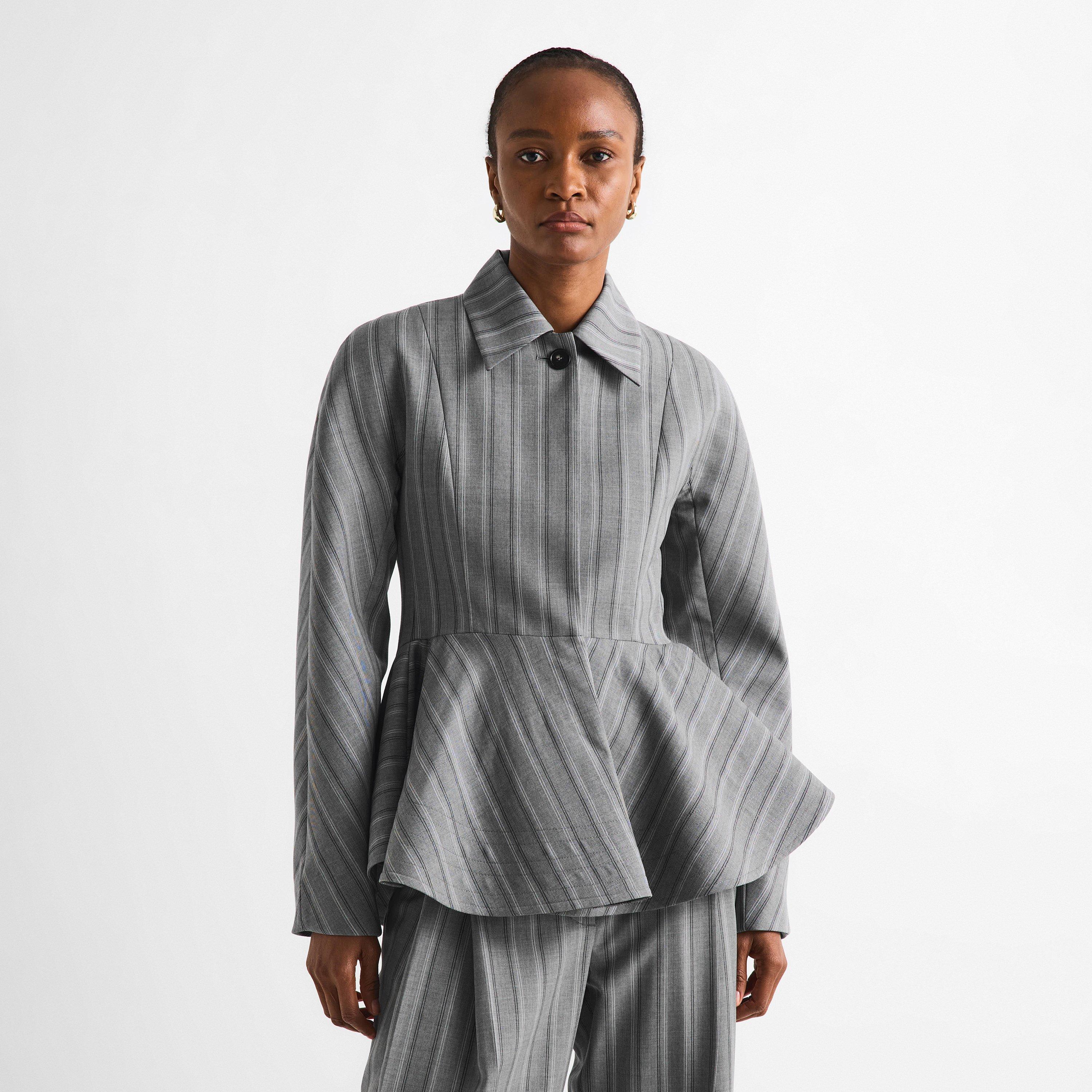 Grey Melange - Stella McCartney - Women's Peplum Top - 3