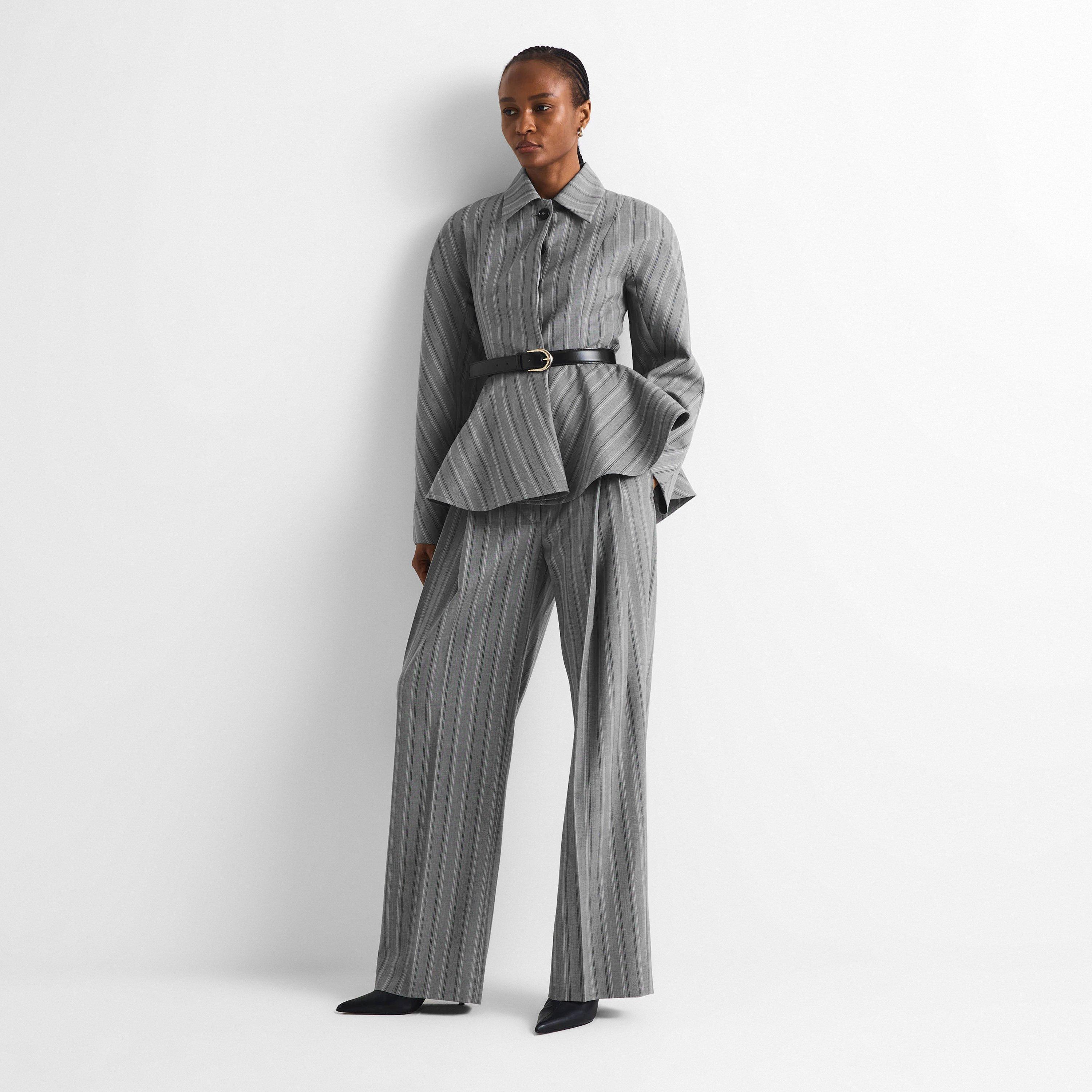 Grey Melange - Stella McCartney - Women's Peplum Top - 6