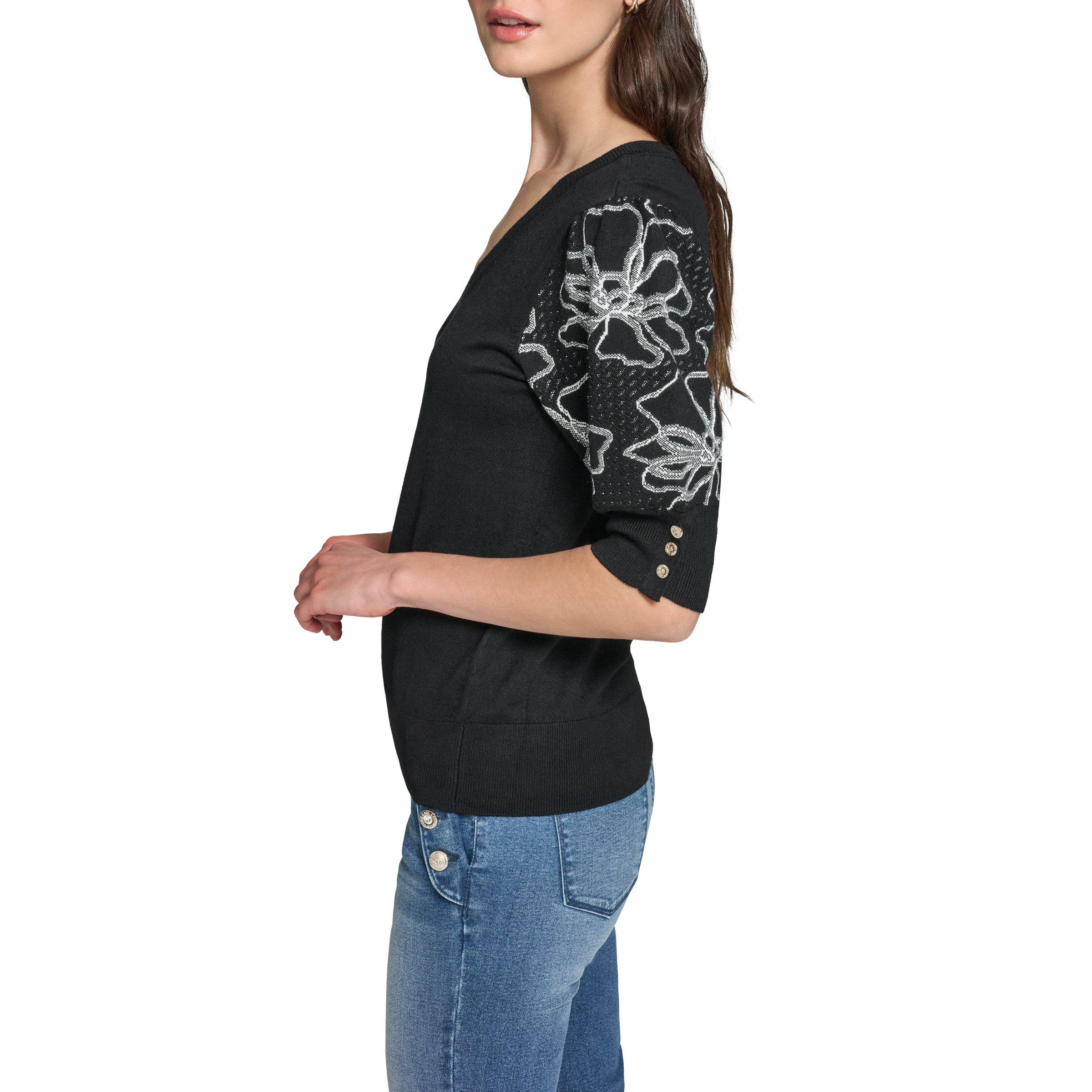 Black - Karl Lagerfeld - Karl Puff SS Knit Ld63 - 2