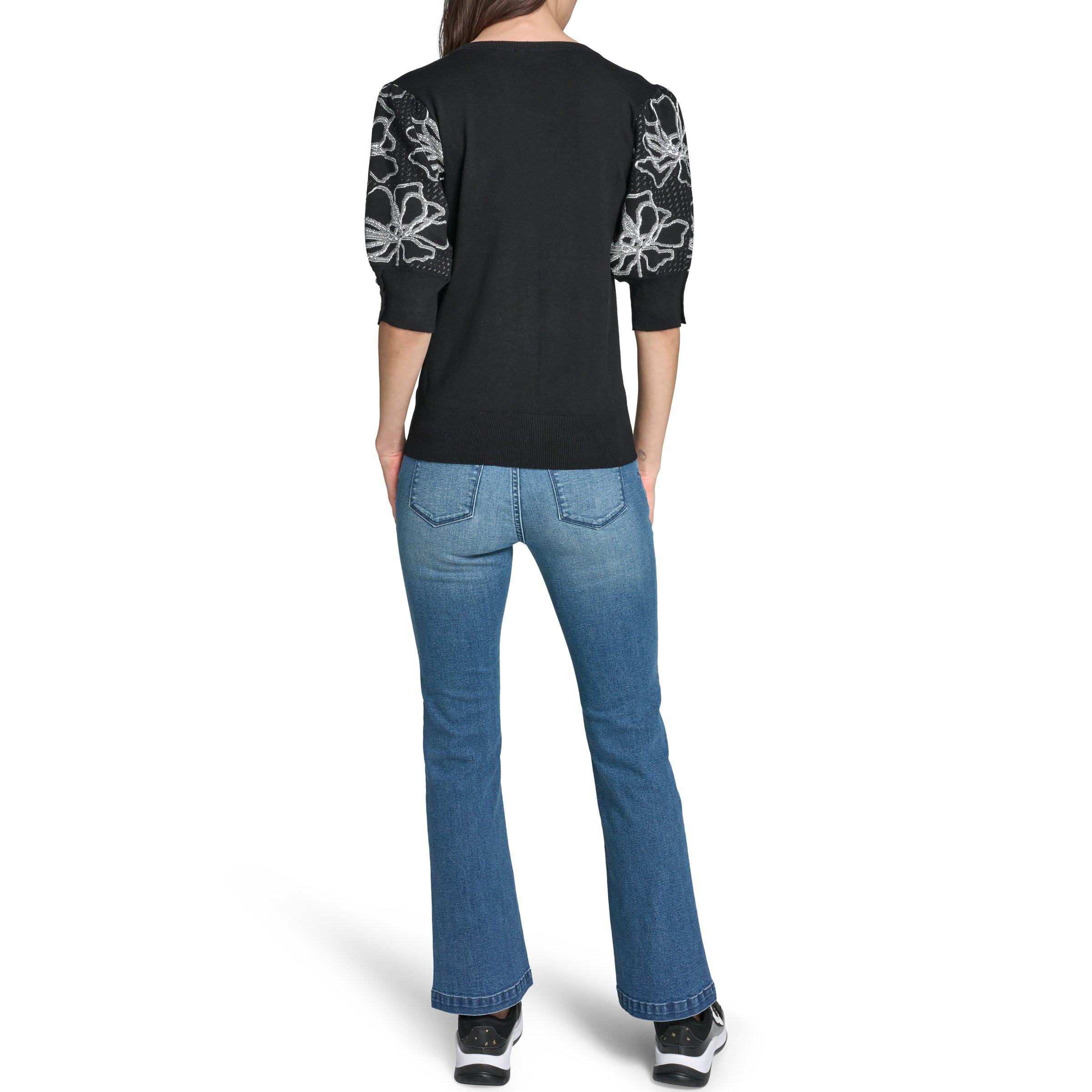 Black - Karl Lagerfeld - Karl Puff SS Knit Ld63 - 3