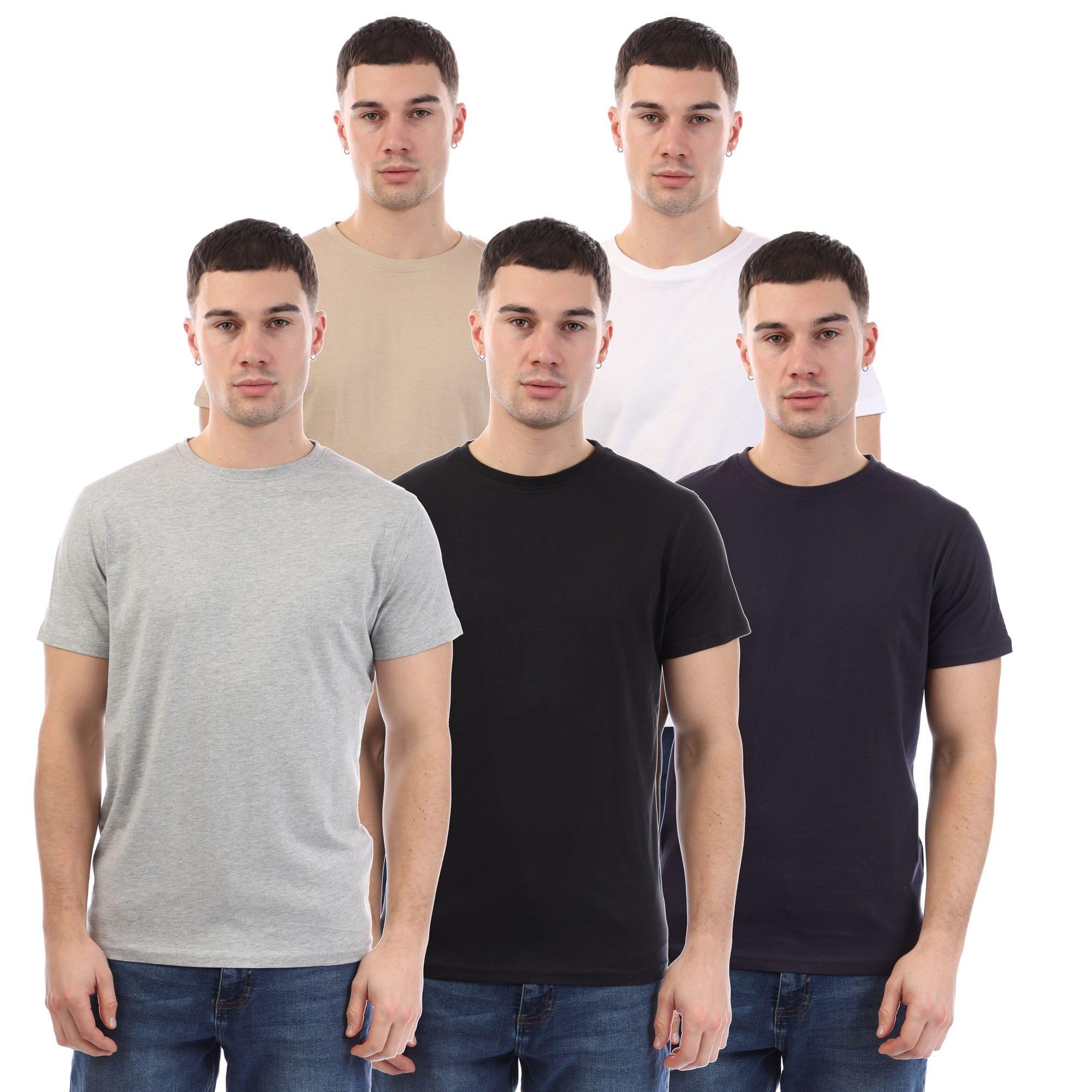 Multi Colour - Duck and Cover - Frankinz Print Sleeve 5 Pack T-Shirts - 1