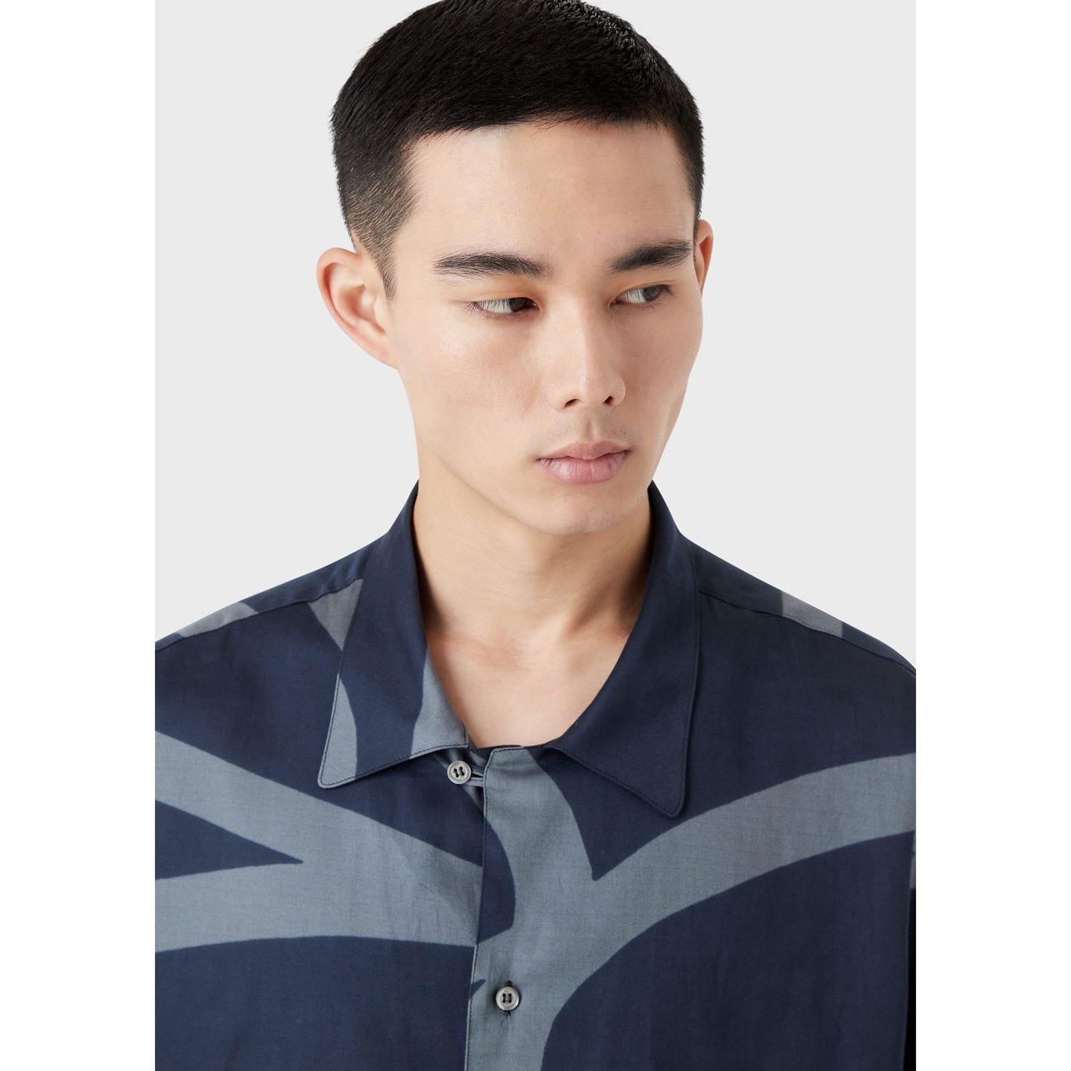 Multi Colour - Emporio Armani - Abstract Print Long Sleeve Shirt - 4