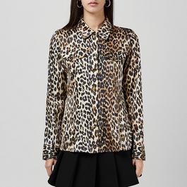 Ganni Leopard Satin Shirt