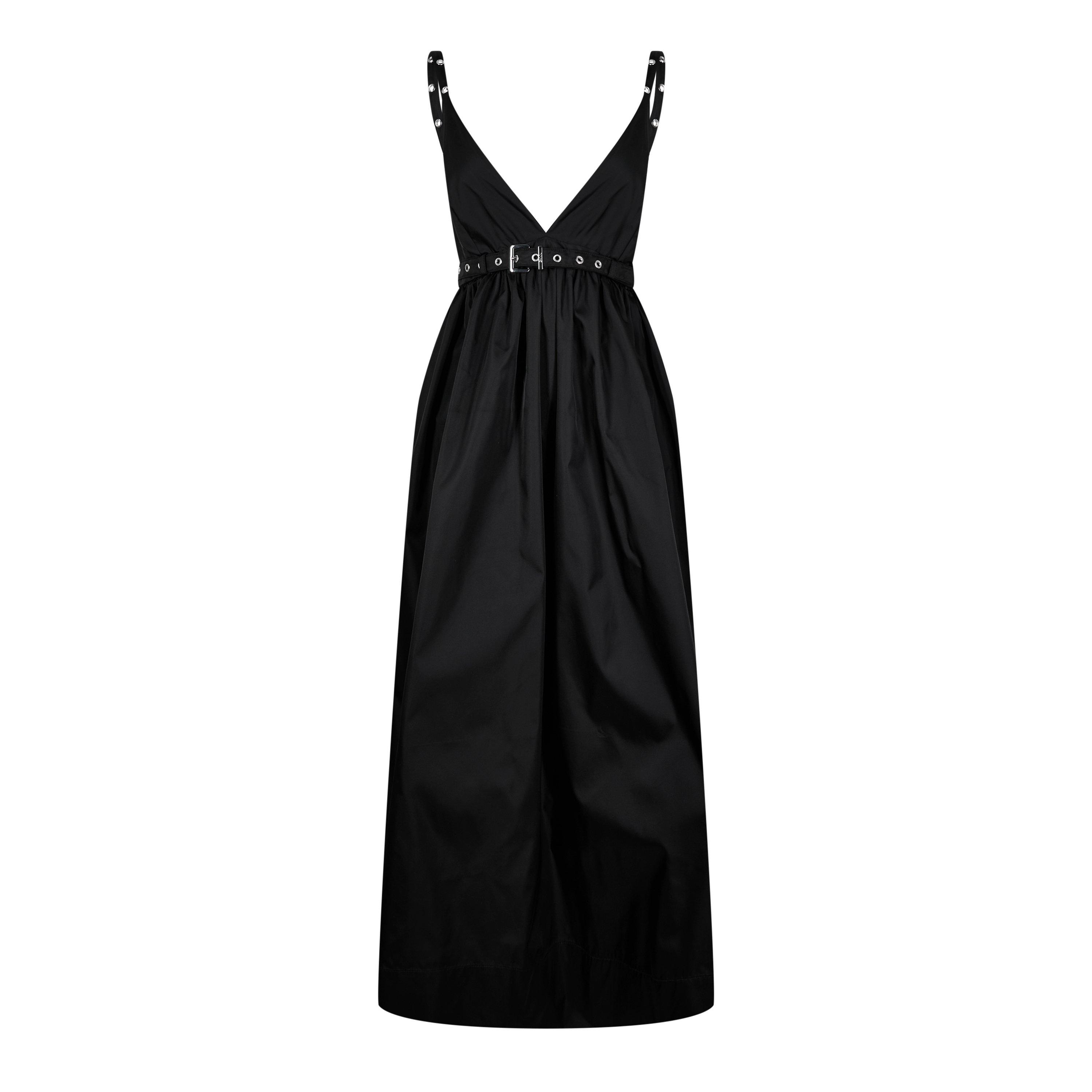 Black - Ganni - Women's Nylon A-Line Dress - 5
