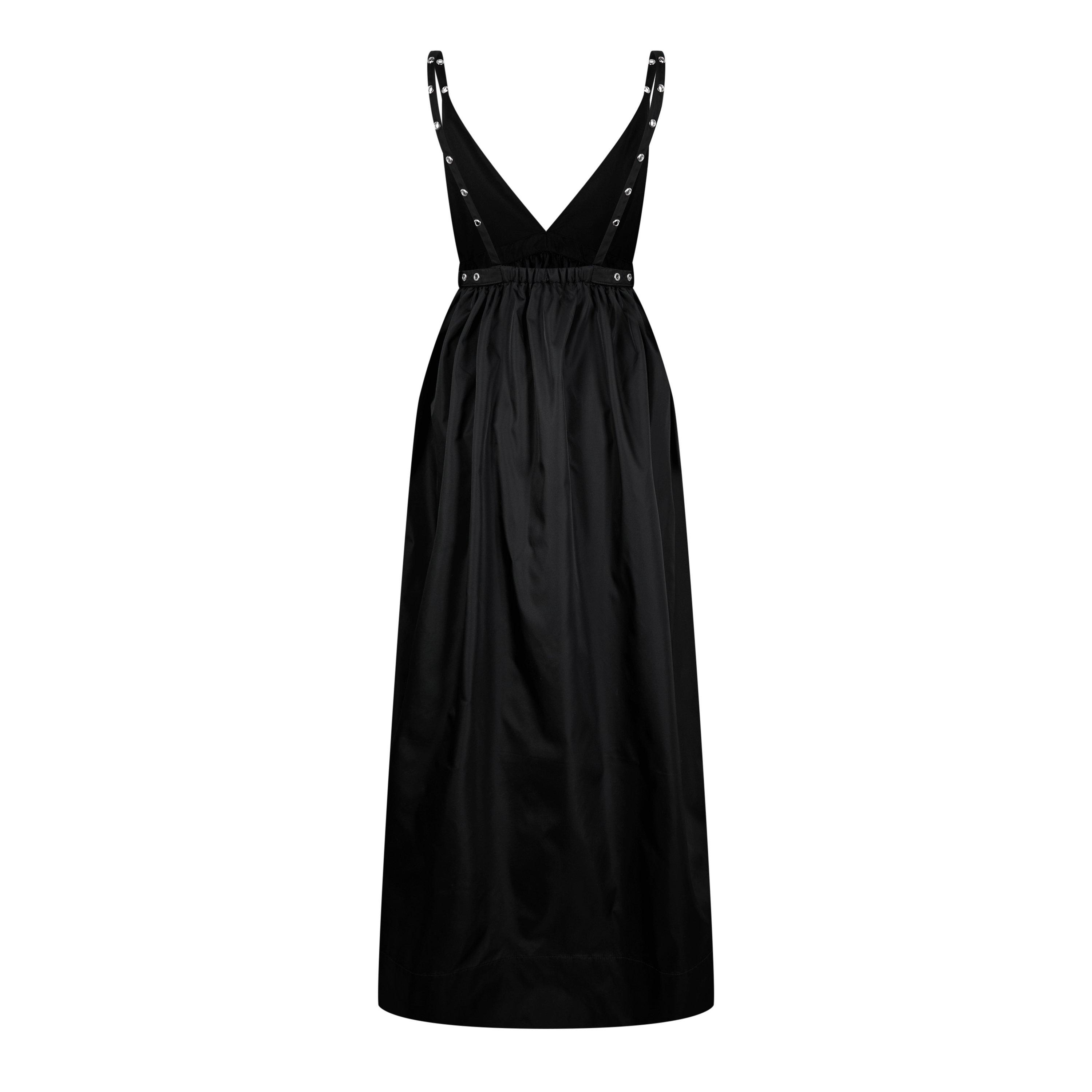 Black - Ganni - Women's Nylon A-Line Dress - 6