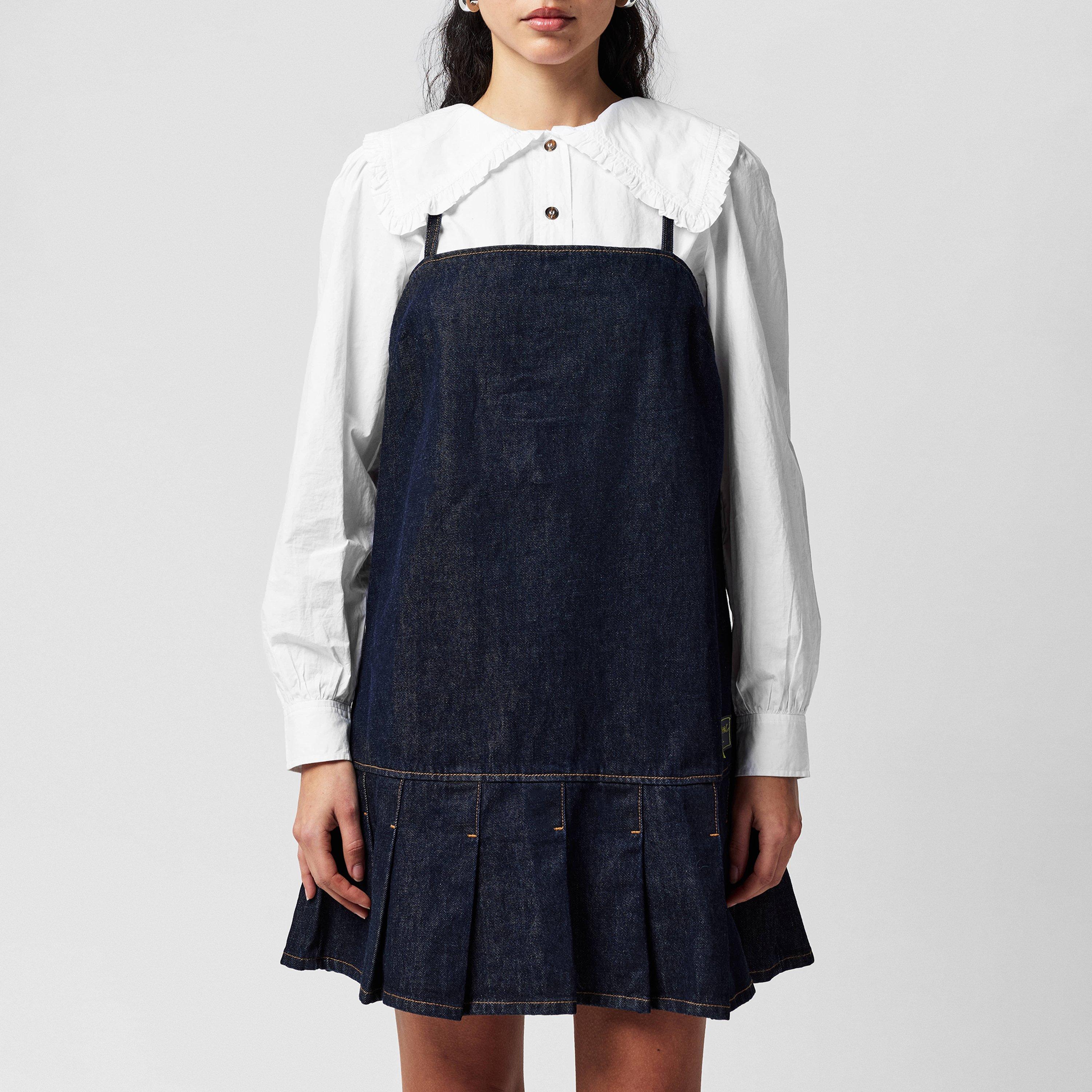 Ganni Women's Denim Mini Smocked Smock Dress - Rinse - Size 12 (38)