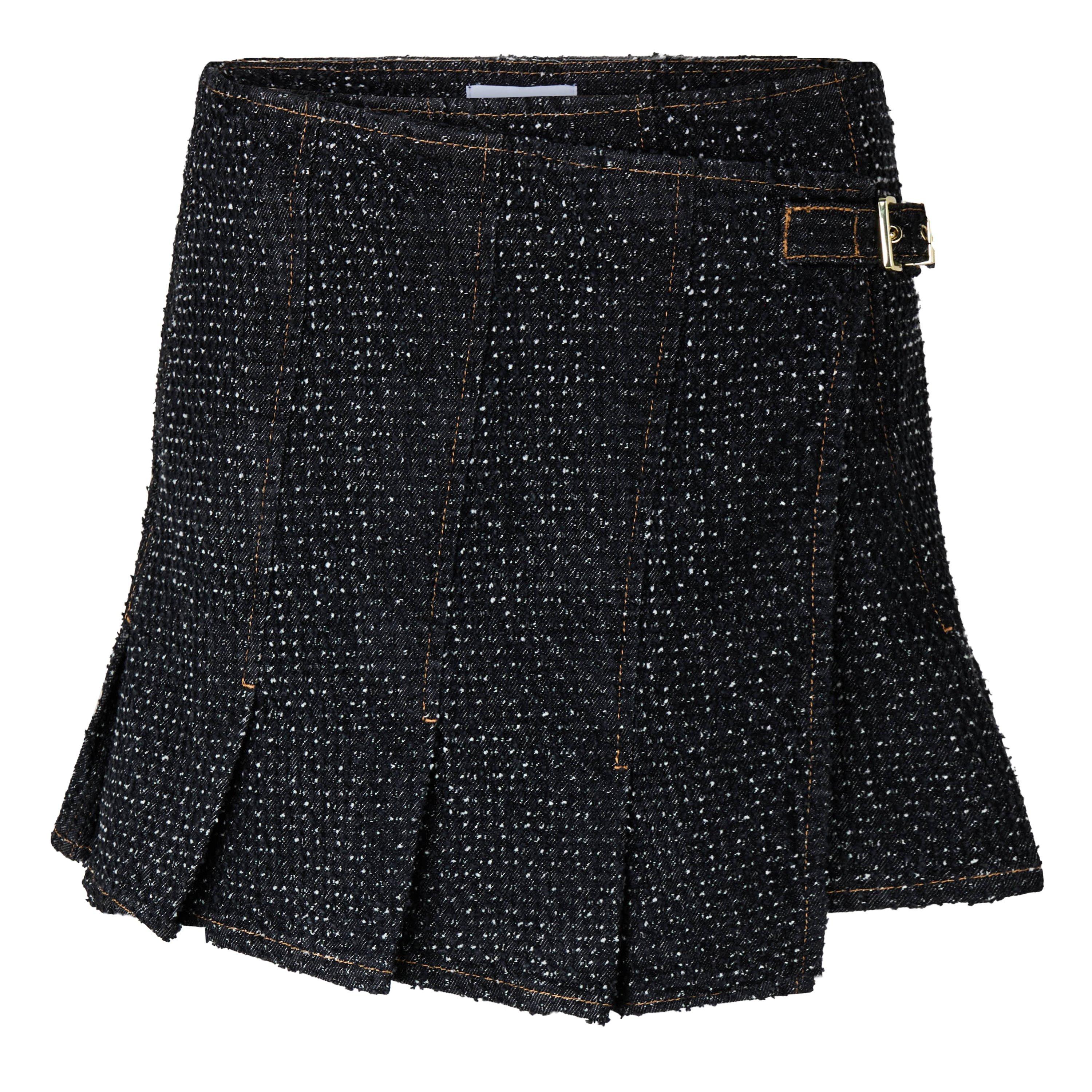 Black - Ganni - Women's Wrap Mini Pleated Skirt - 5