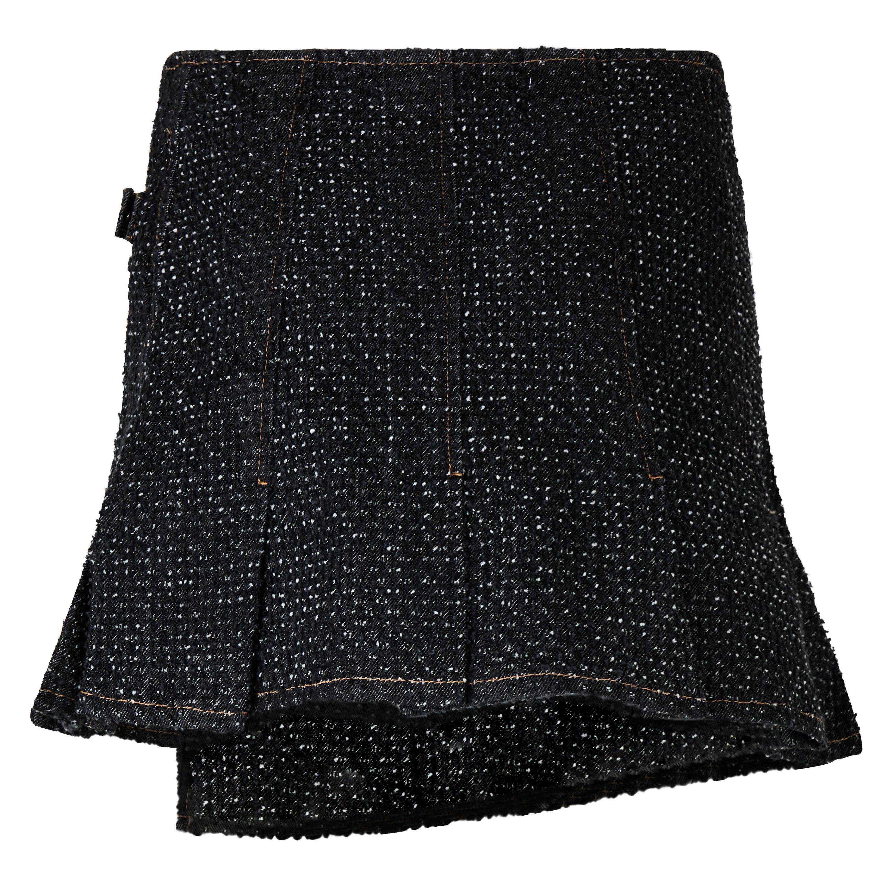 Black - Ganni - Women's Wrap Mini Pleated Skirt - 6