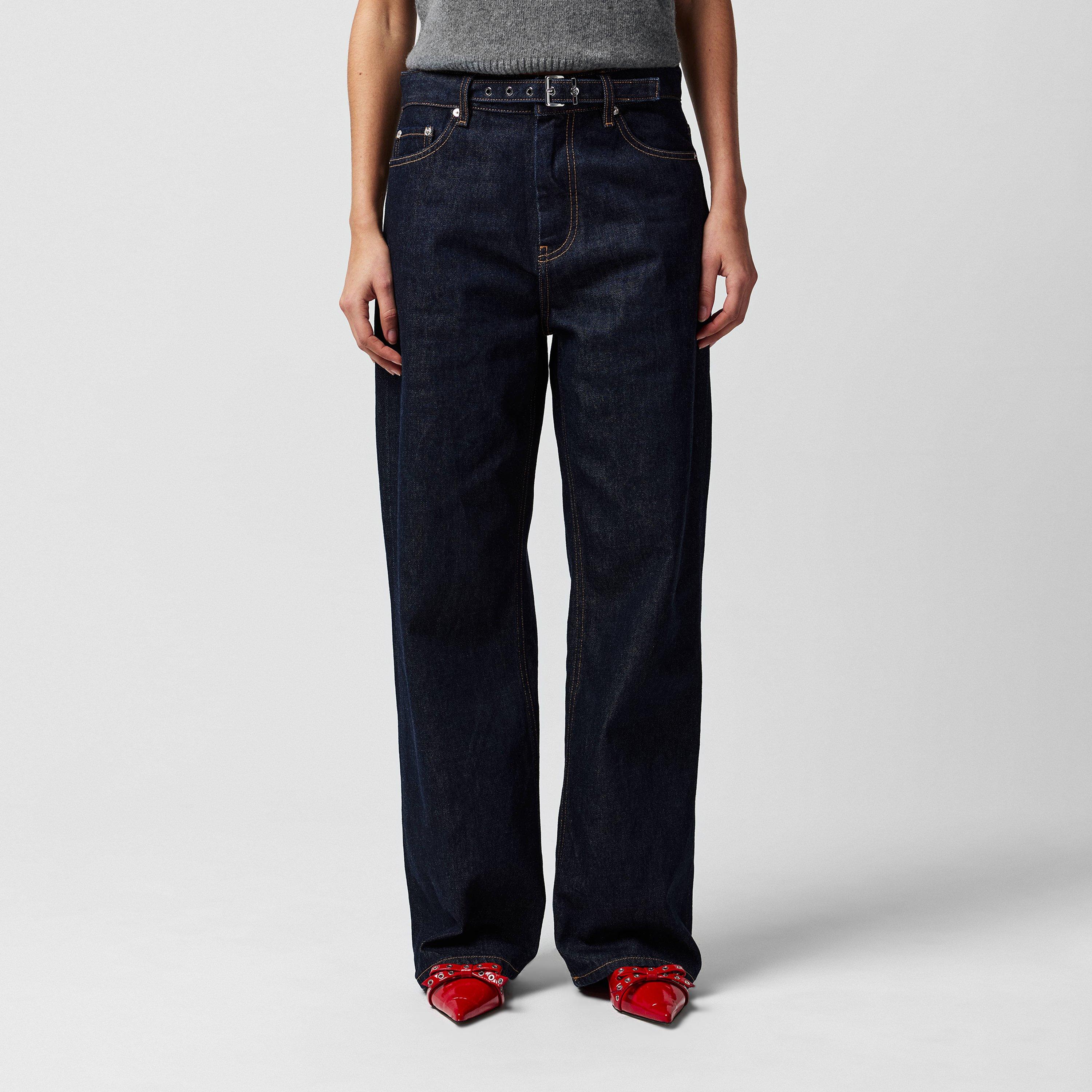 Ganni Women's Rinse Belt Wide Leg Jeans - Size 27 L30