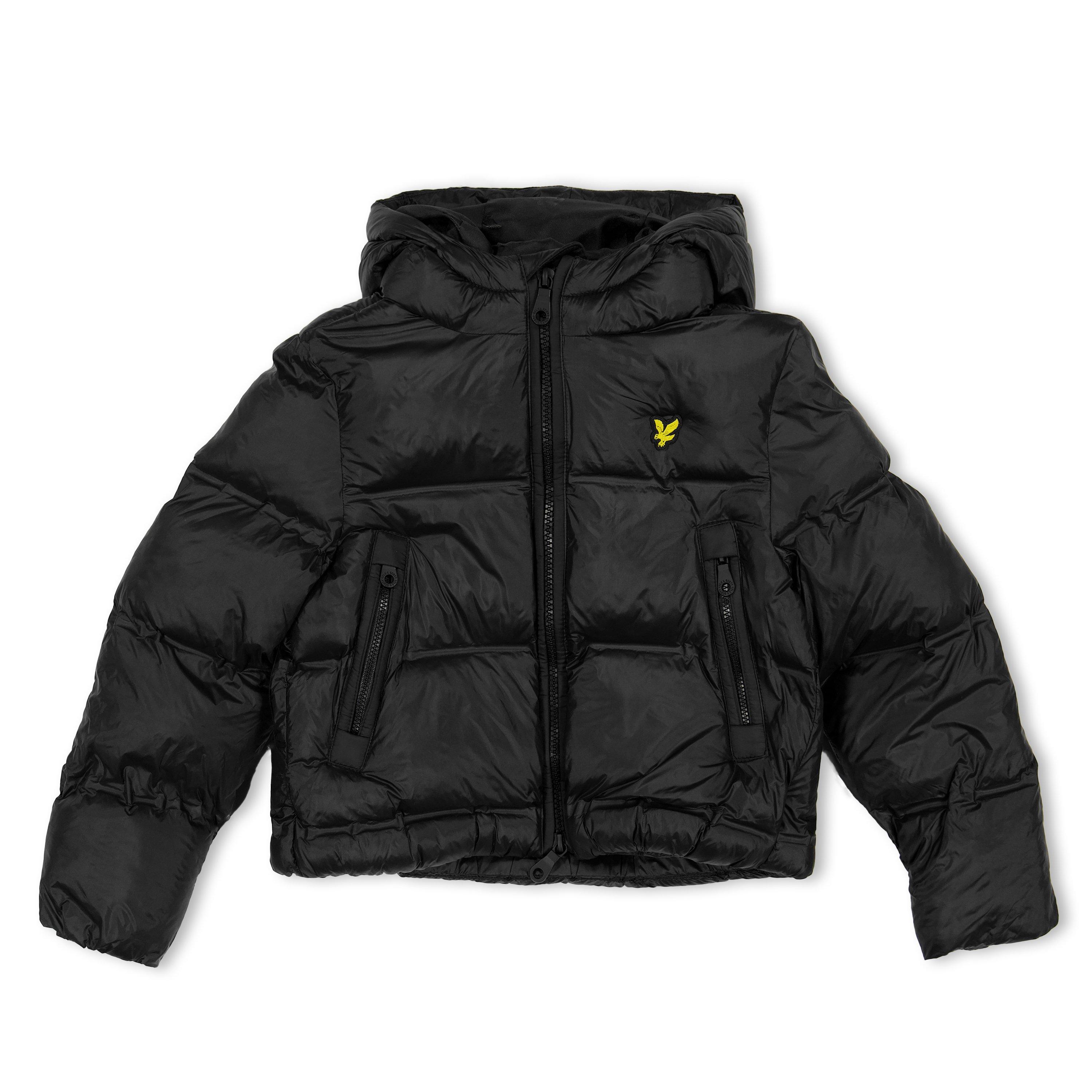 Jet Black - Lyle and Scott - Kids' Cropped Short Puffer Jacket - 1