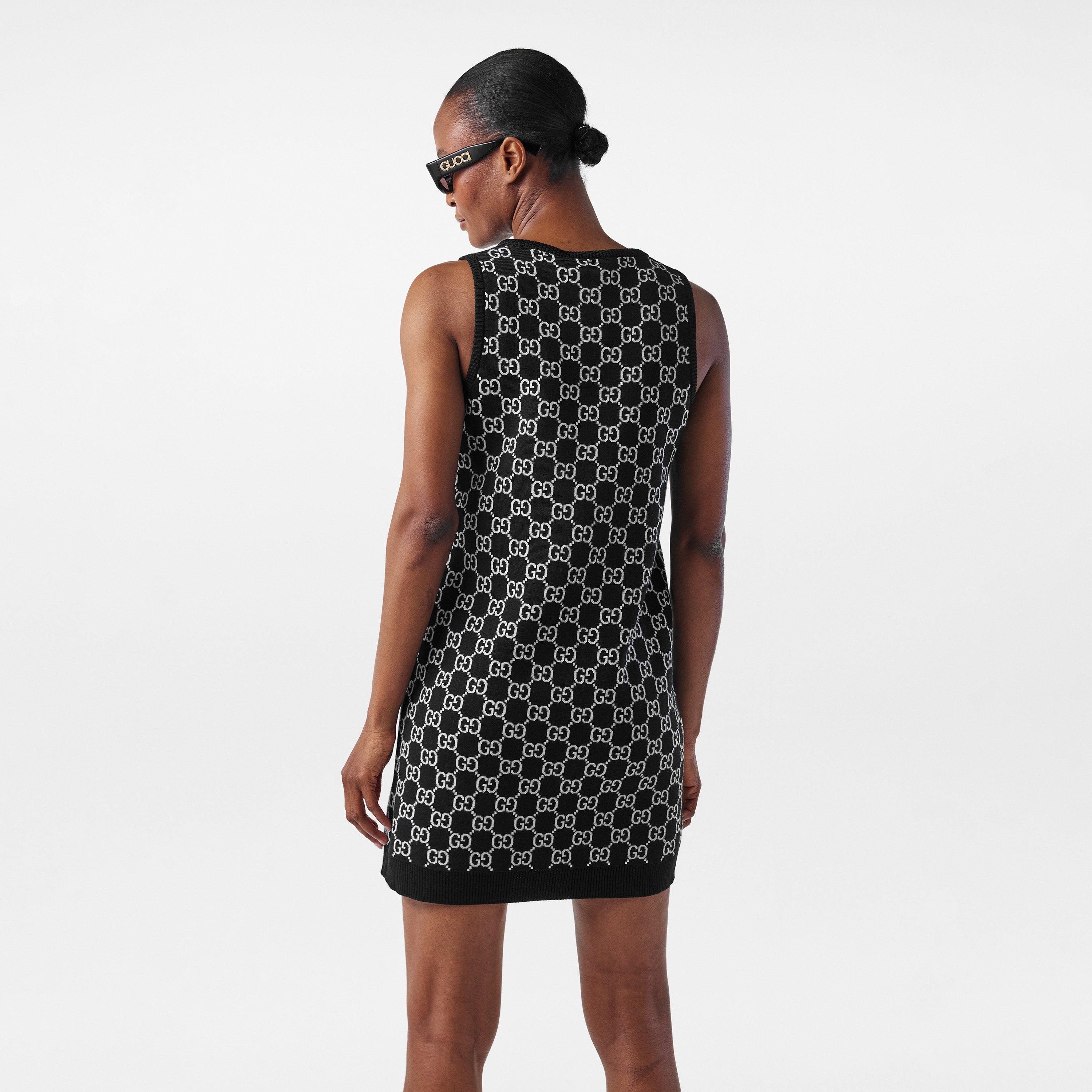 Black/White - Gucci - Logo-Jacquard Mini Dress - 4