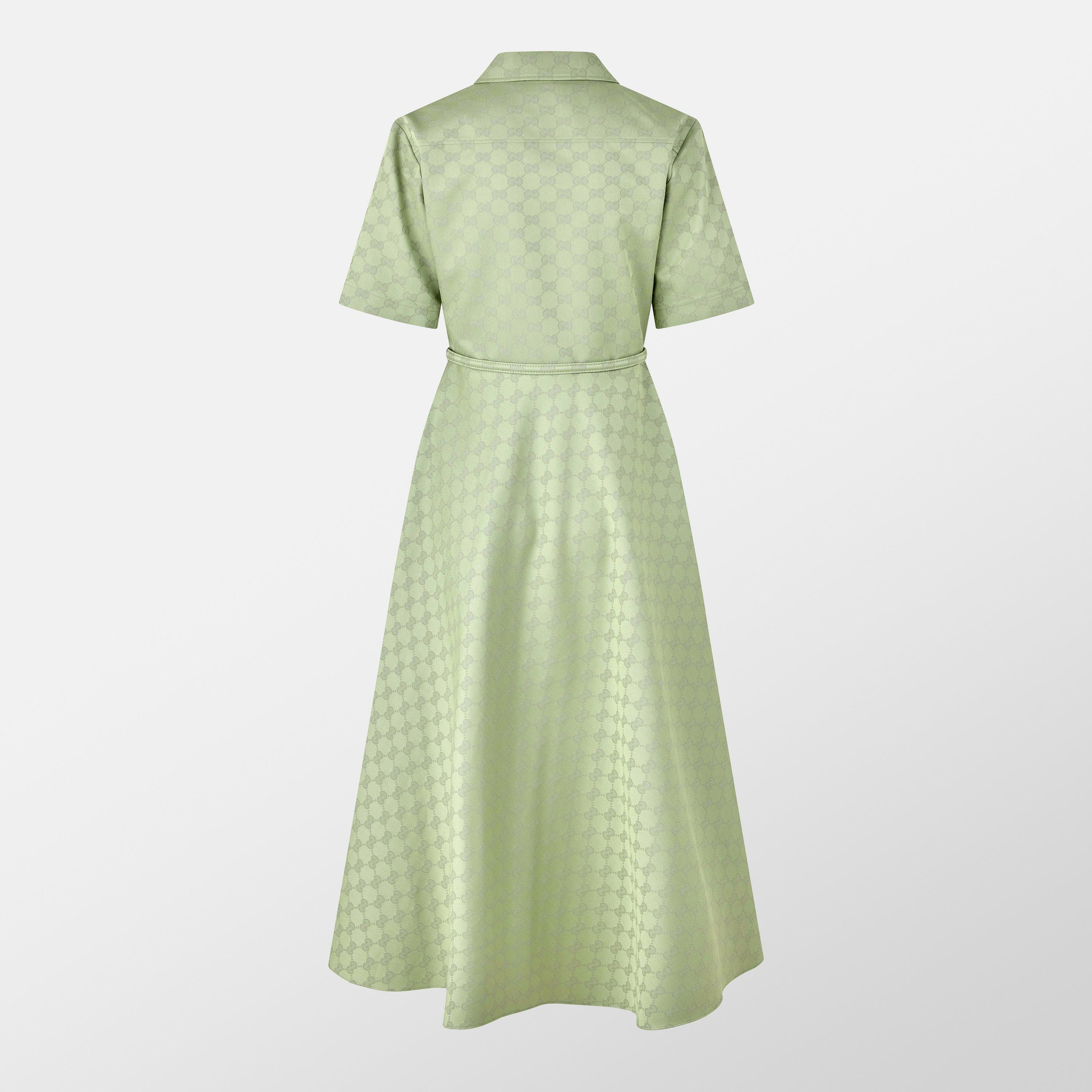 Silt Green - Gucci - Monogram Print Gabardine Dress - 2