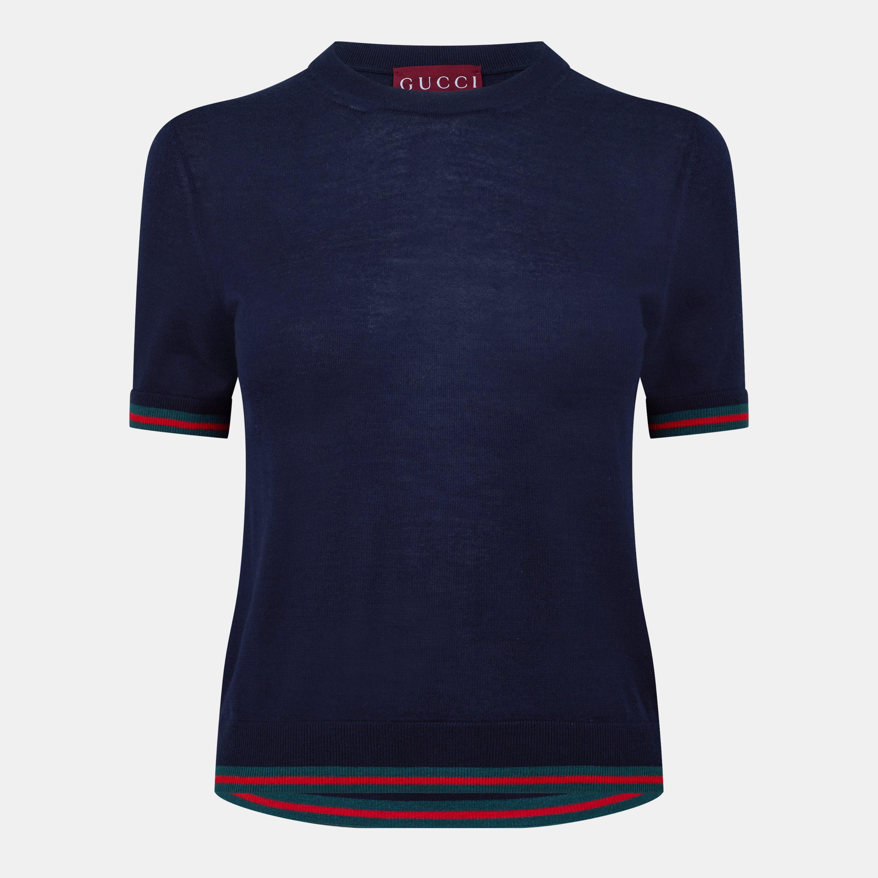 Blue Navy - Gucci - Crew Neck Knitted Wool Jumper - 1