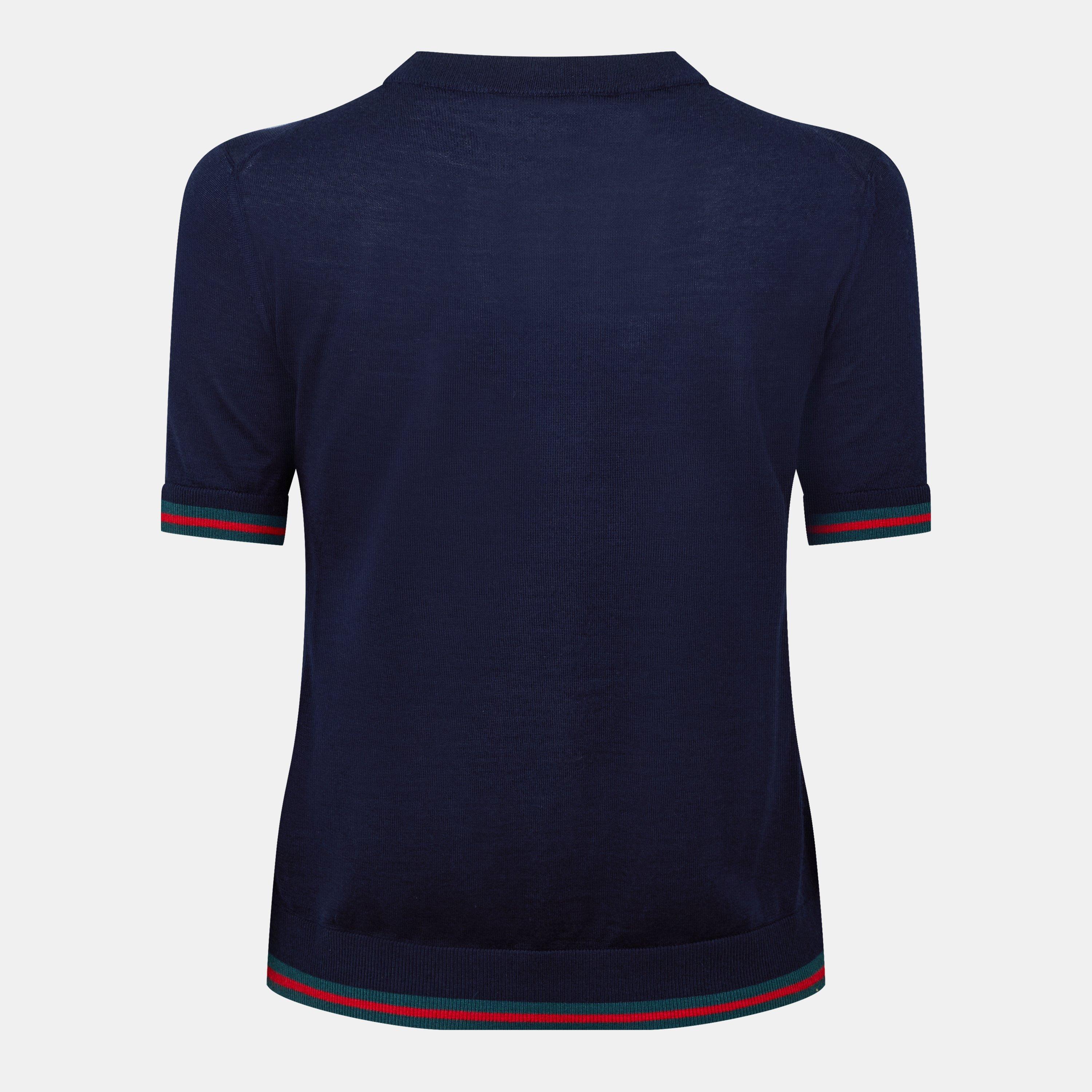 Blue Navy - Gucci - Crew Neck Knitted Wool Jumper - 2