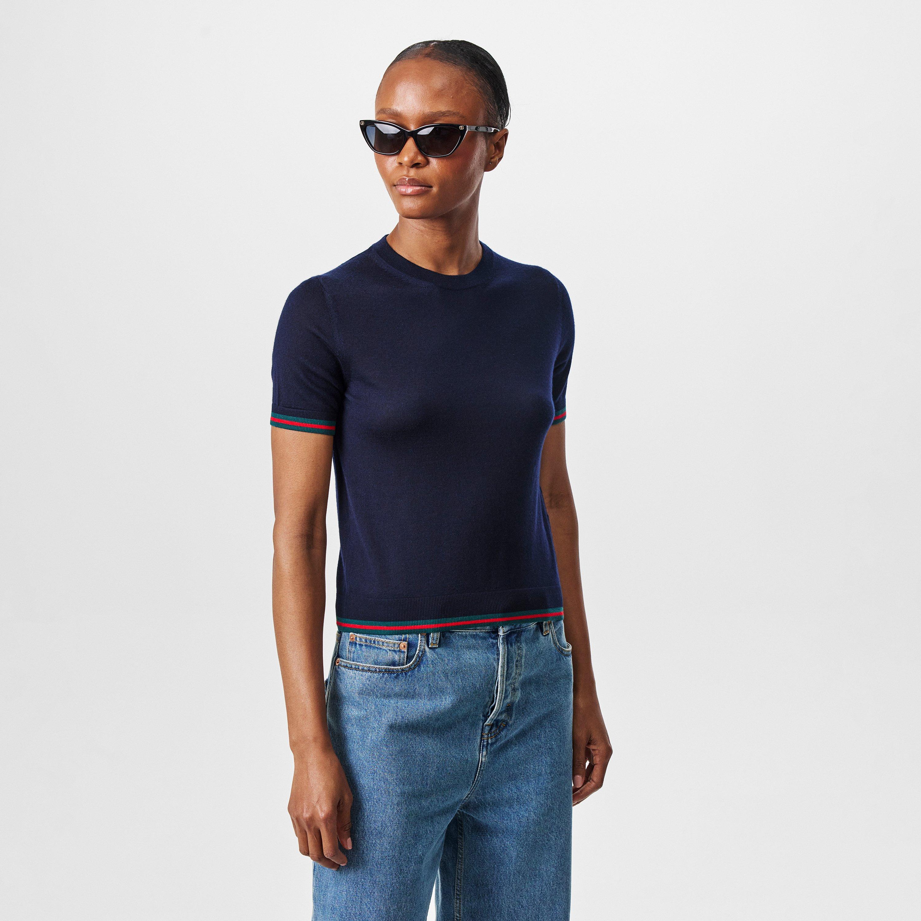 Blue Navy - Gucci - Crew Neck Knitted Wool Jumper - 3