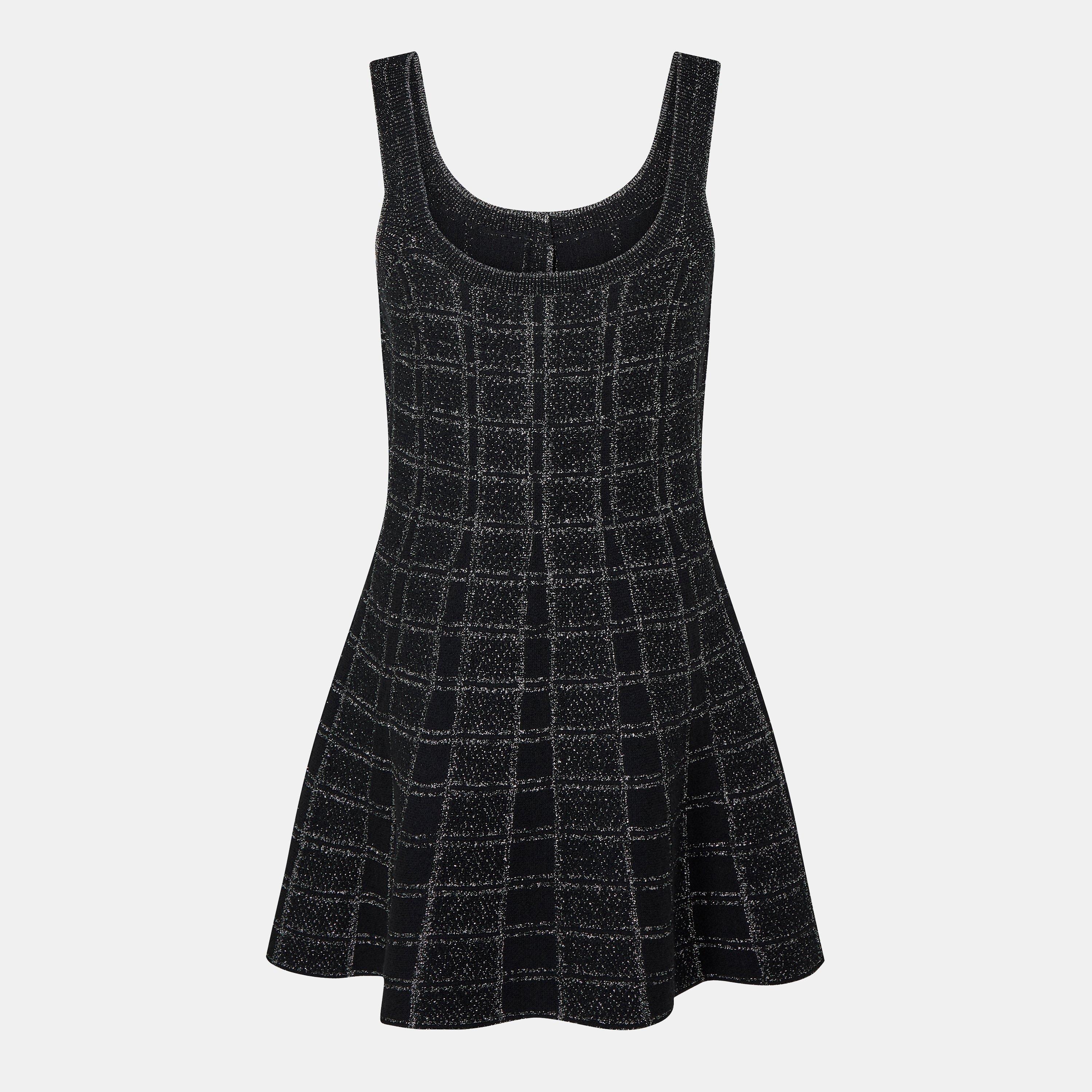 Black/Silver - Gucci - Lamé Button Dress - 2