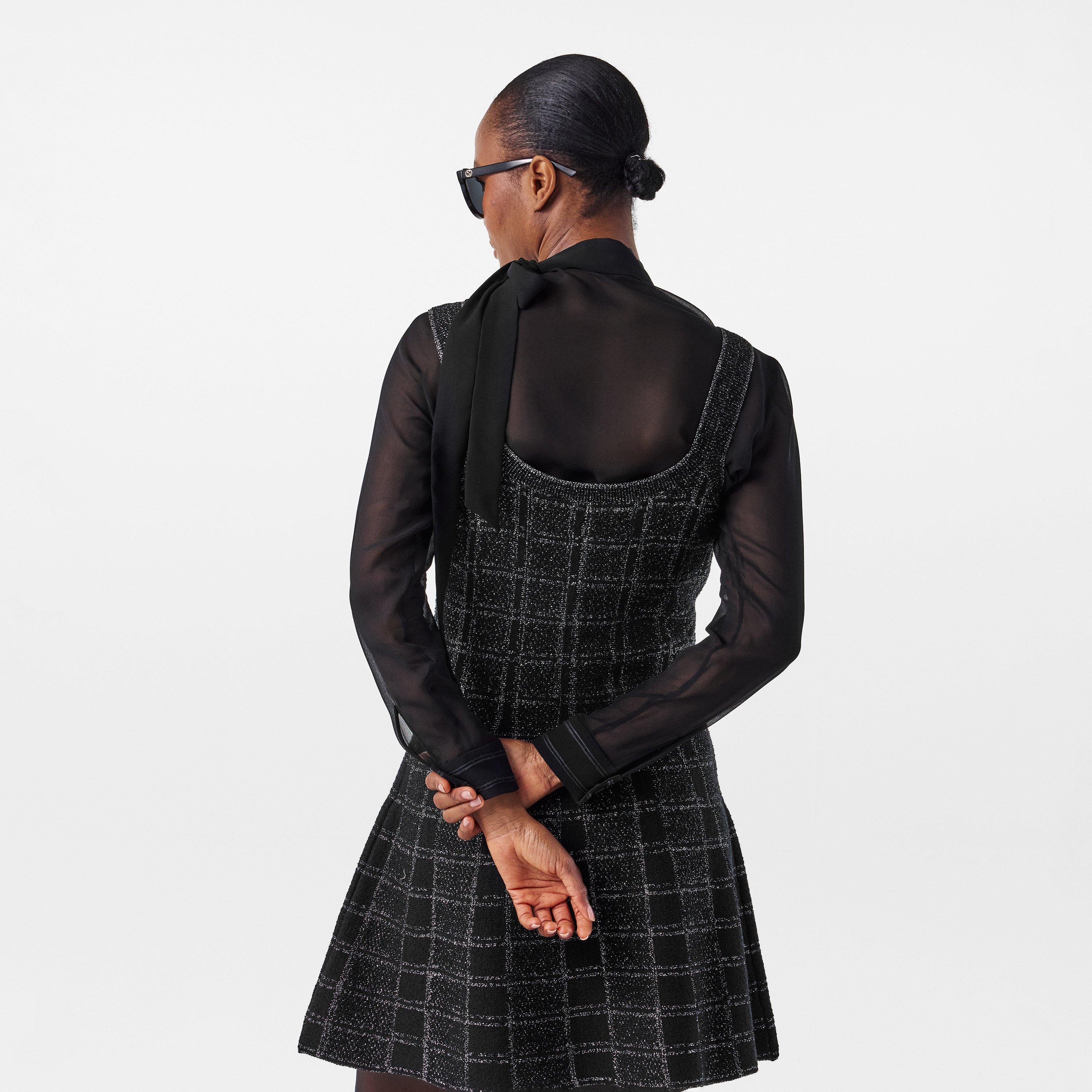 Black/Silver - Gucci - Lamé Button Dress - 4