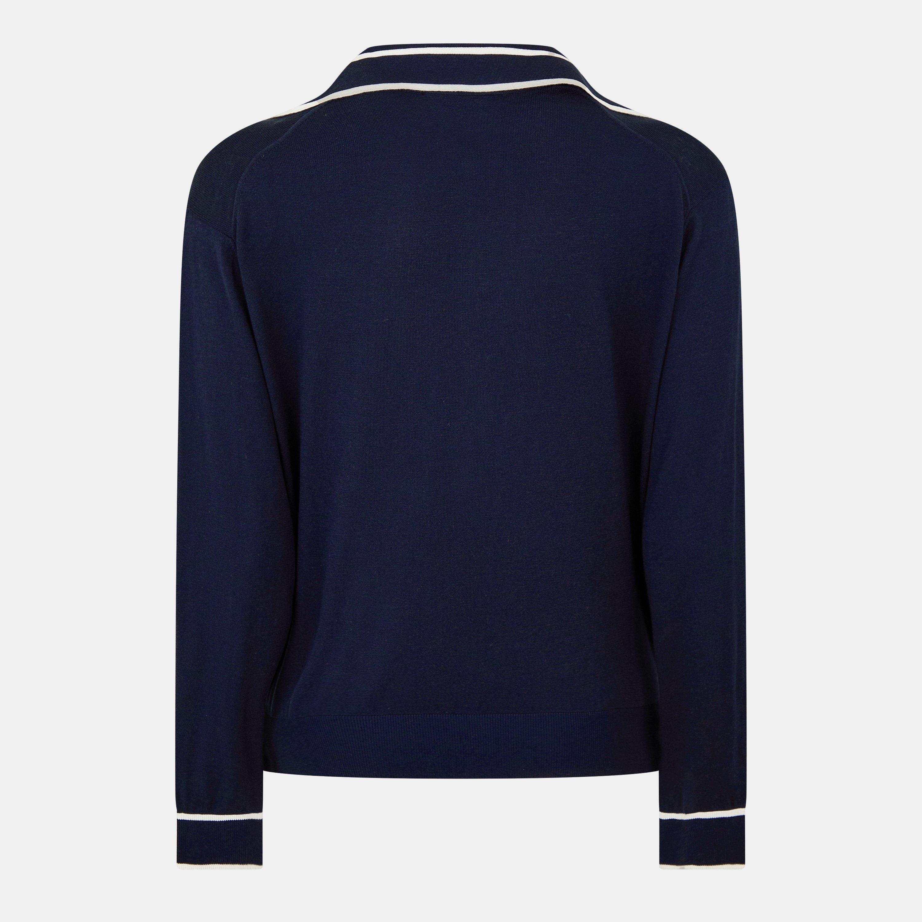 Navy/White - Gucci - Silk Blend Sweatshirt - 2