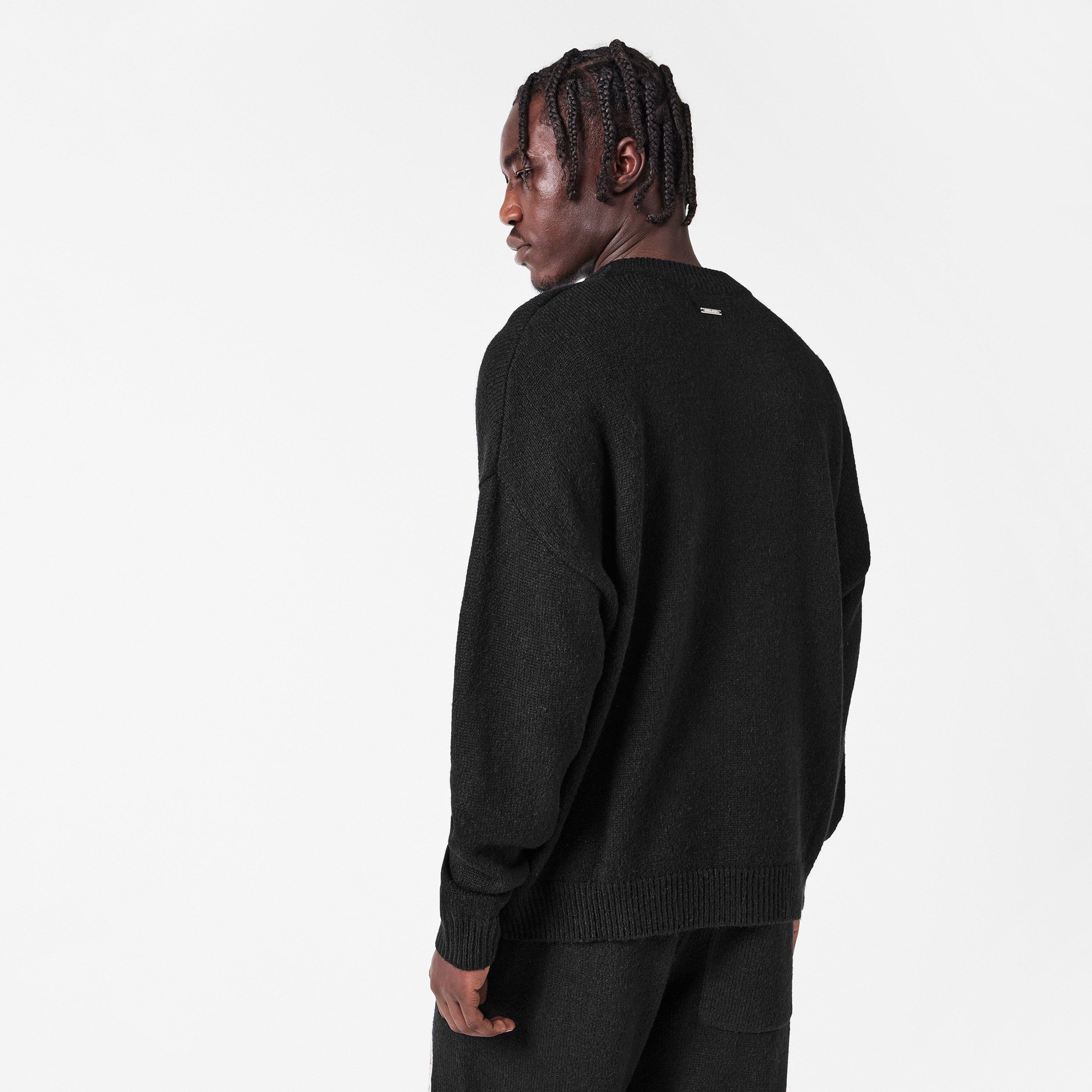 Black - BELIER - Men's CropMo Crew Neck Jumper - 4