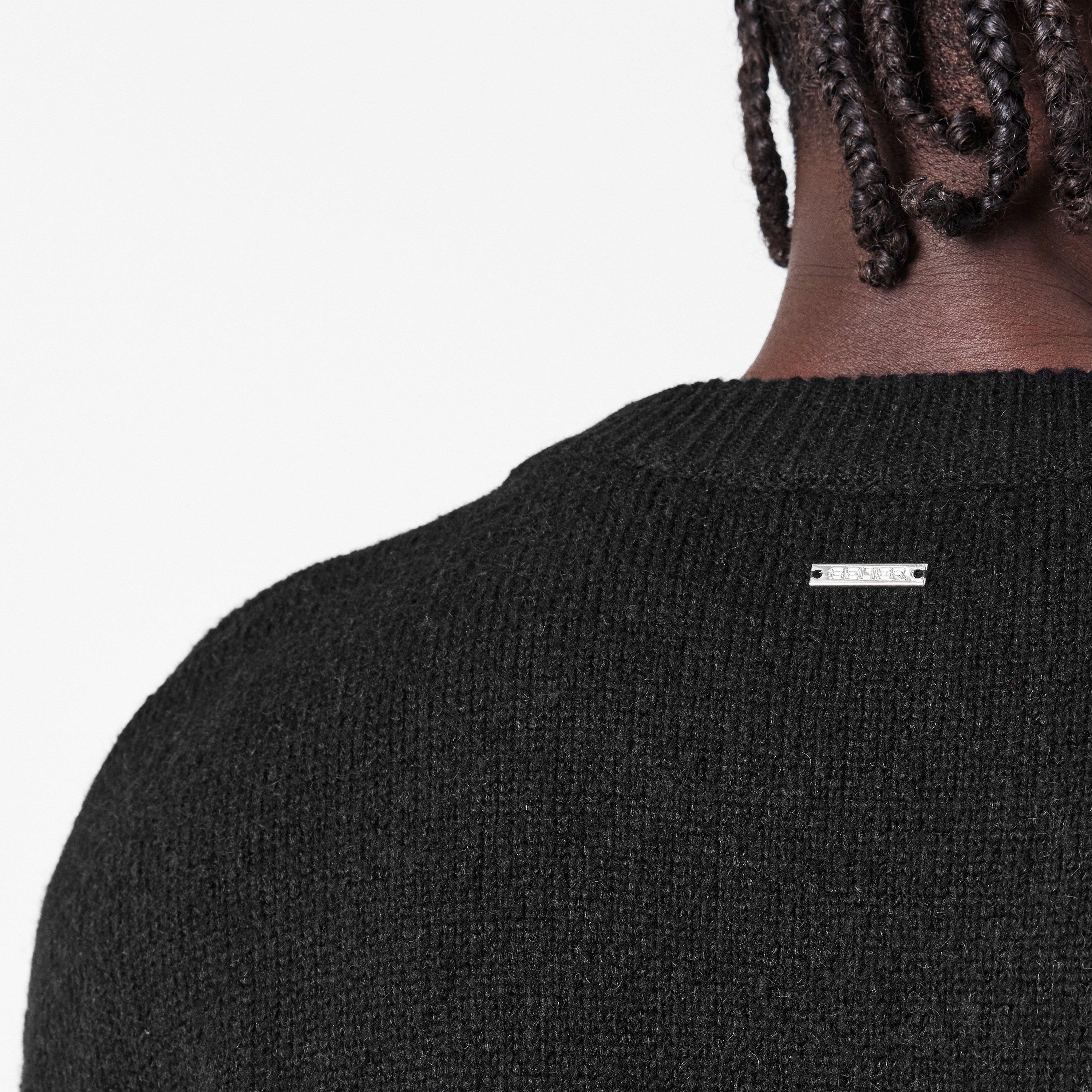 Black - BELIER - Men's CropMo Crew Neck Jumper - 5