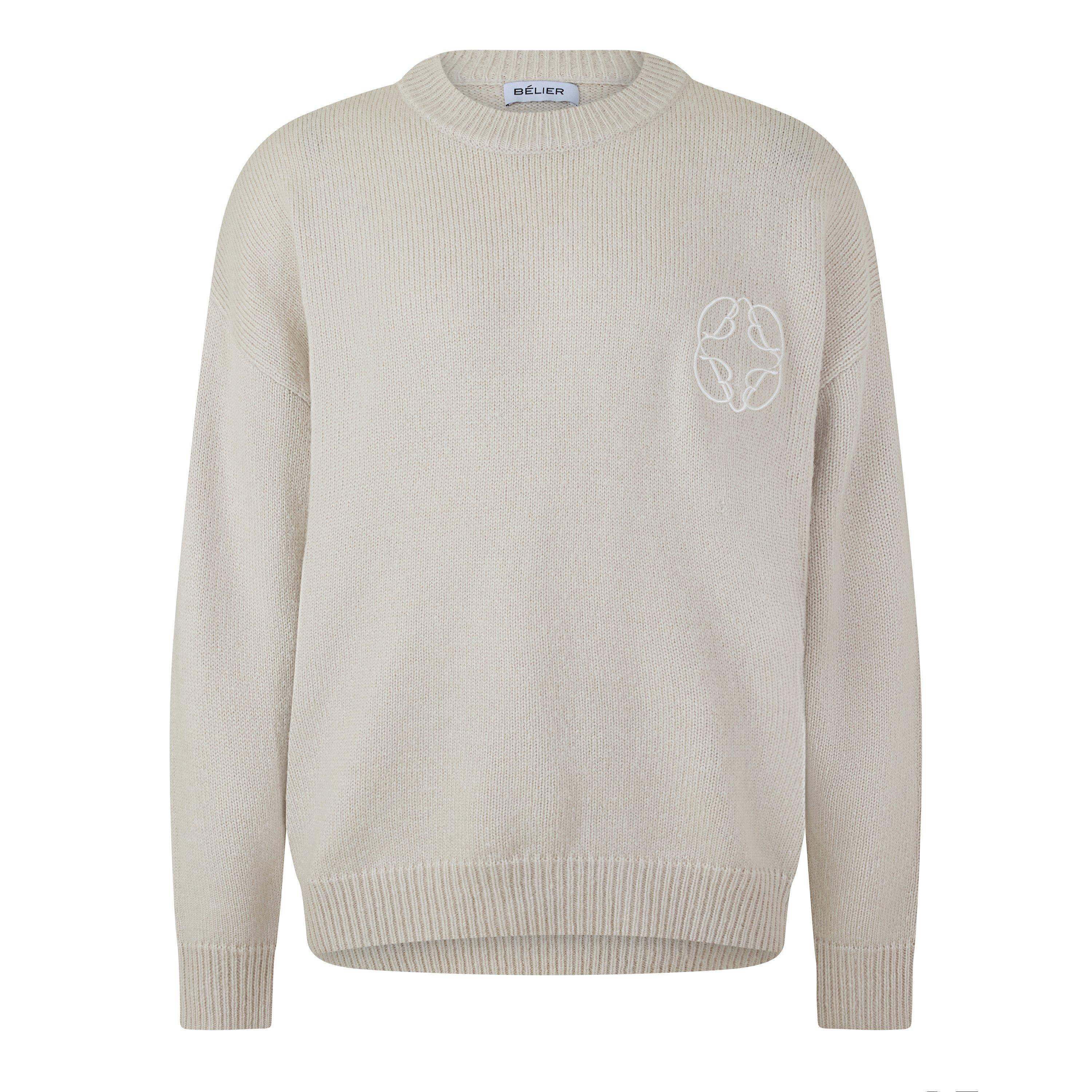 BELIER Men's CropMo Structured Knit Crew Neck Jumper