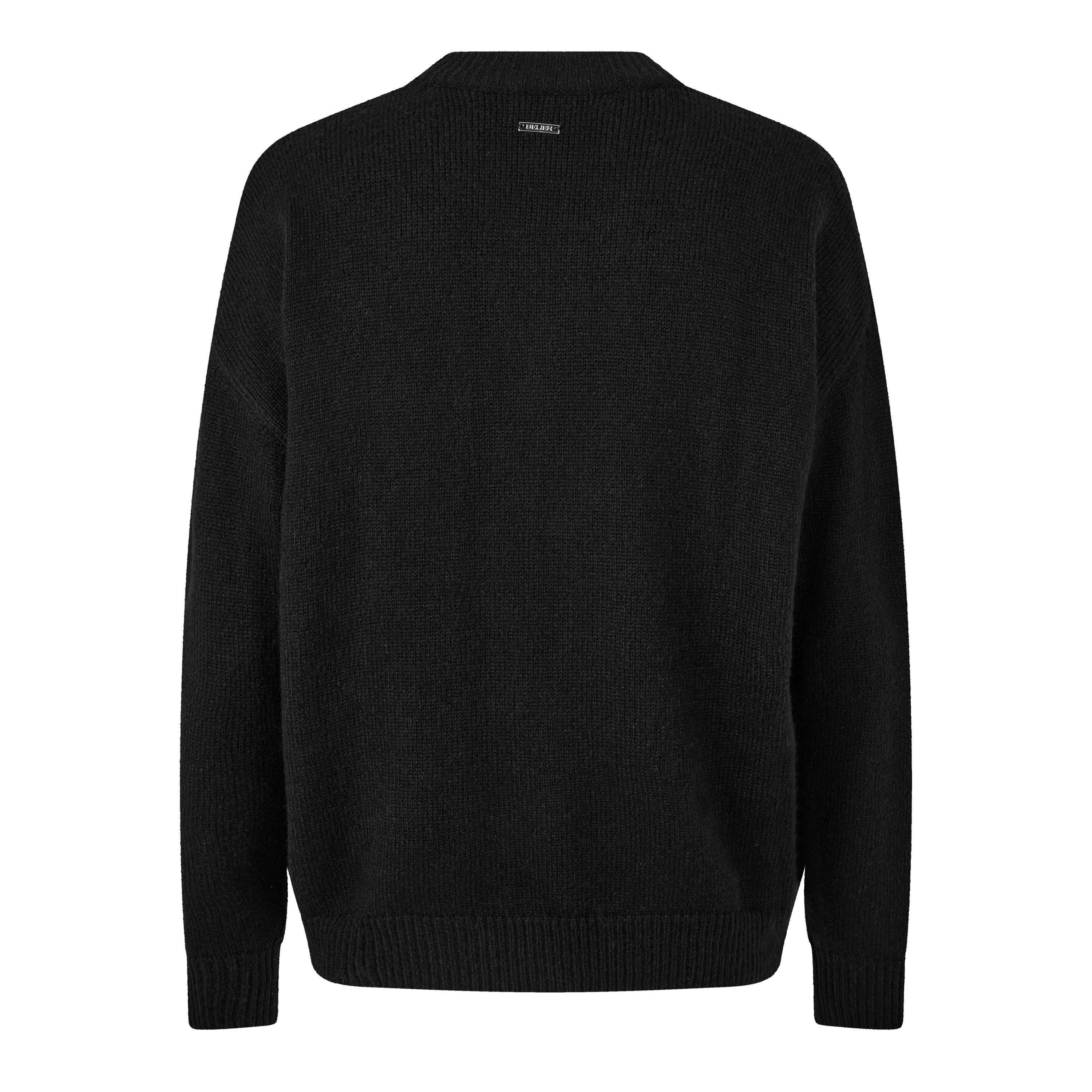 Black - BELIER - Men's CropMo Structured Knit Crew Neck Jumper - 2