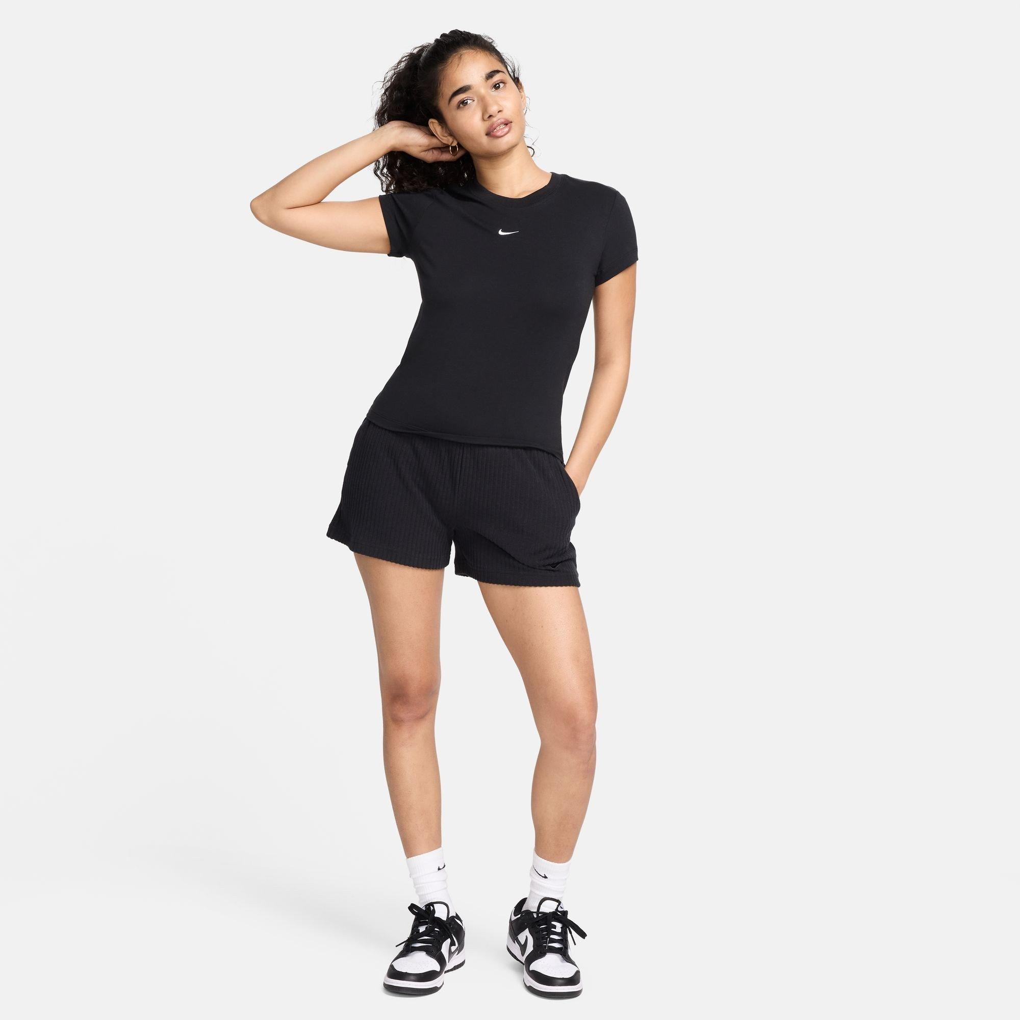 Black - Nike - Sportswear Chill Knit T-Shirt Womens - 5