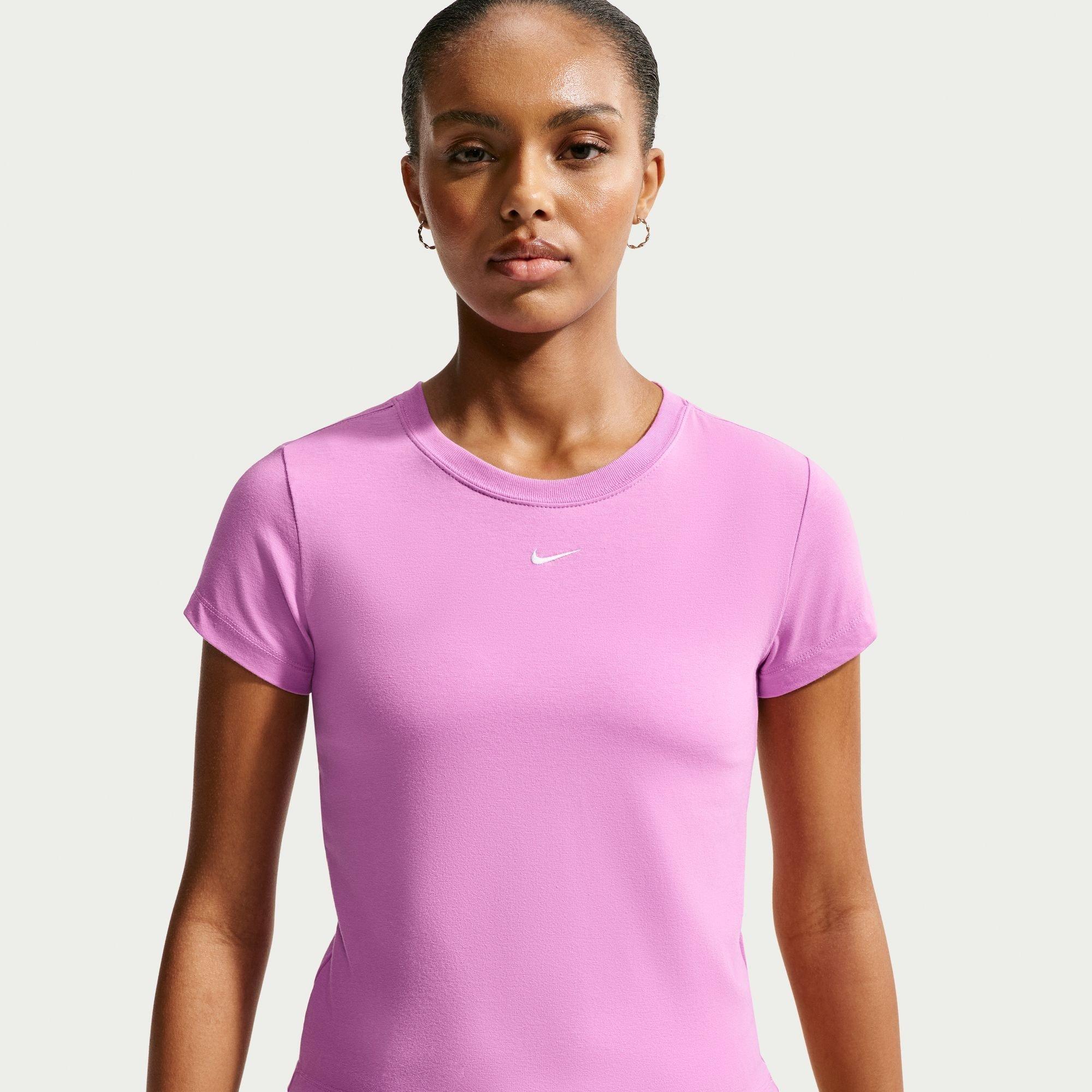 Nike Women's Sportswear Chill Knit T-Shirt - Lt Magenta - 12 (M)