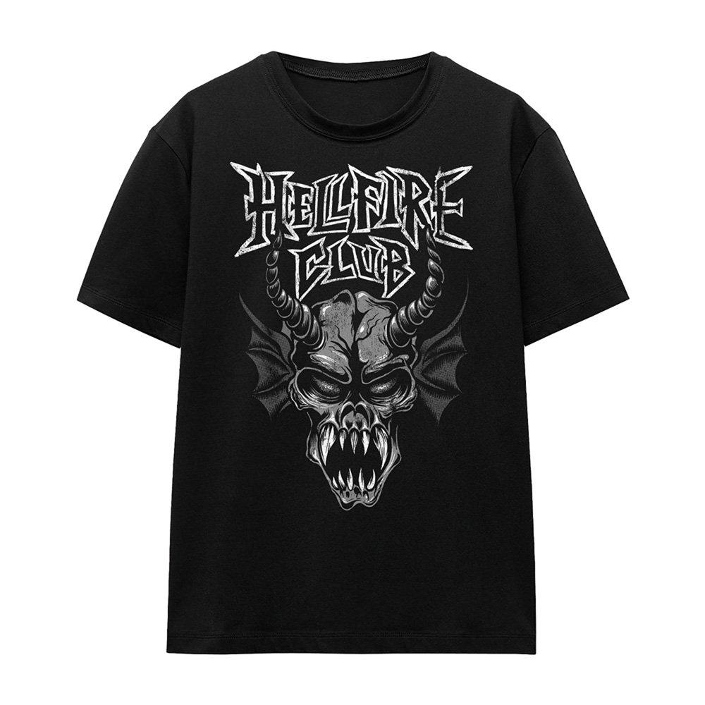 Black - Stranger Things - Stranger Things Hellfire Demon Face T-Shirt Black - 4