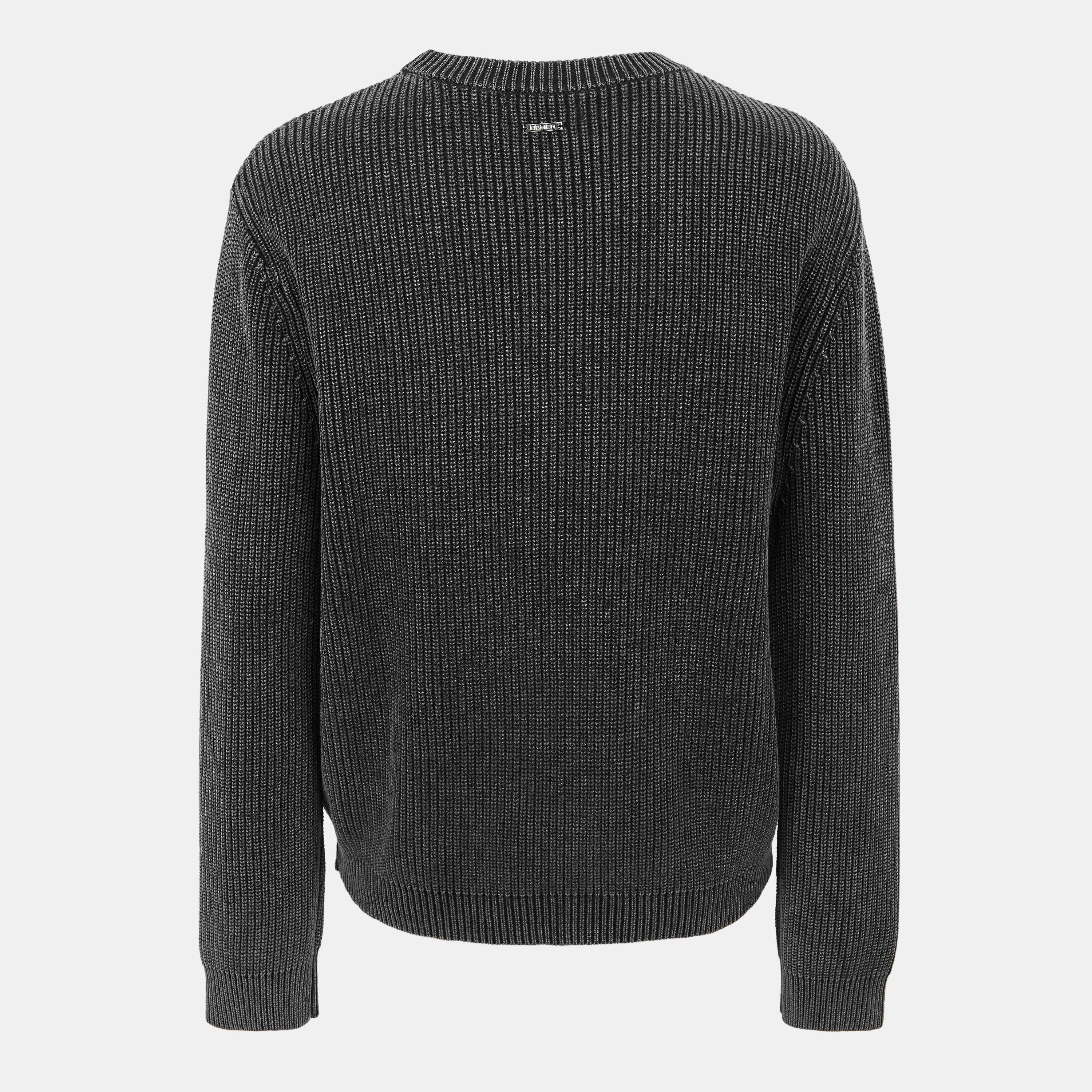 Washed Black - BELIER - Men's Crew Neck Rib Jumper - 2