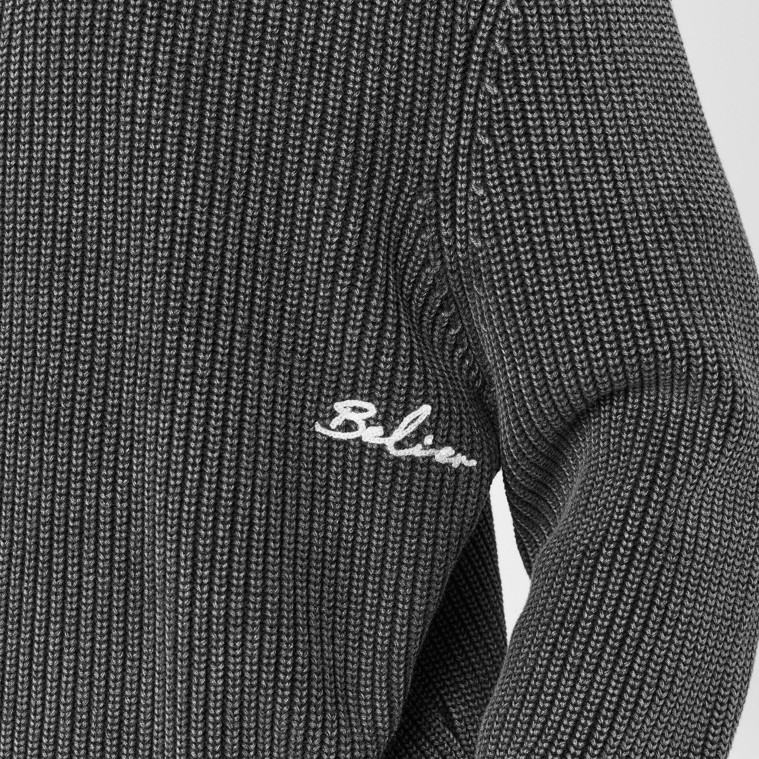 Washed Black - BELIER - Men's Crew Neck Rib Jumper - 5