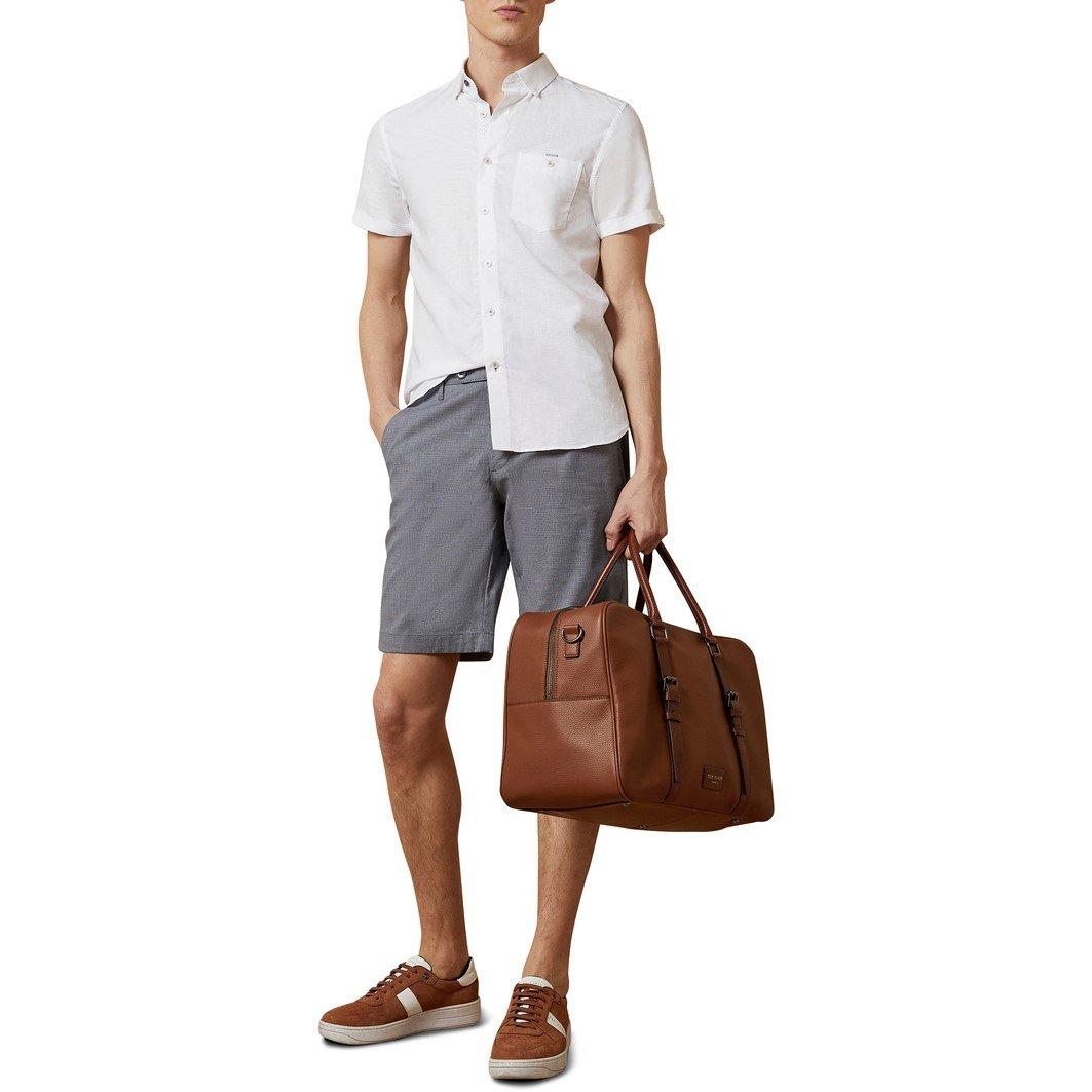 Blu - Ted Baker - Men's Semi Plain Cotton Chino Shorts - 3