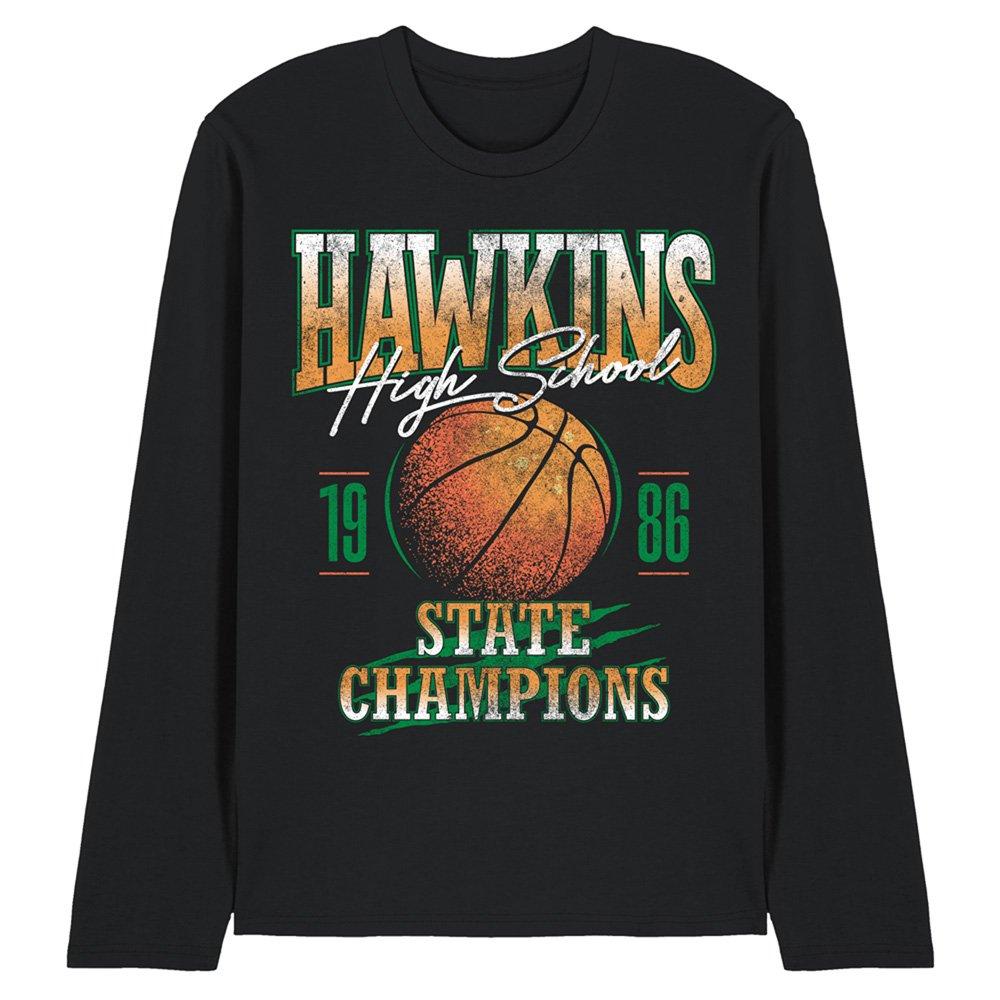 Black - Stranger Things - Stranger Things Hawkins Champions Long Sleeve T-Sh - 1