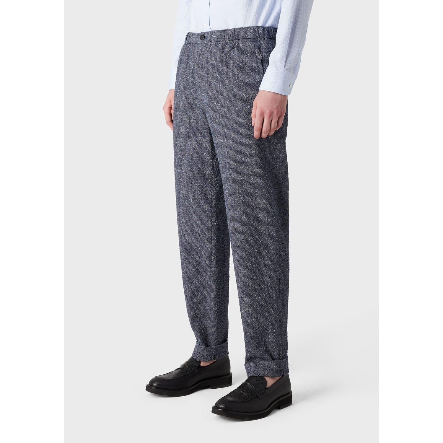 Navy - Emporio Armani - Trousers - 1