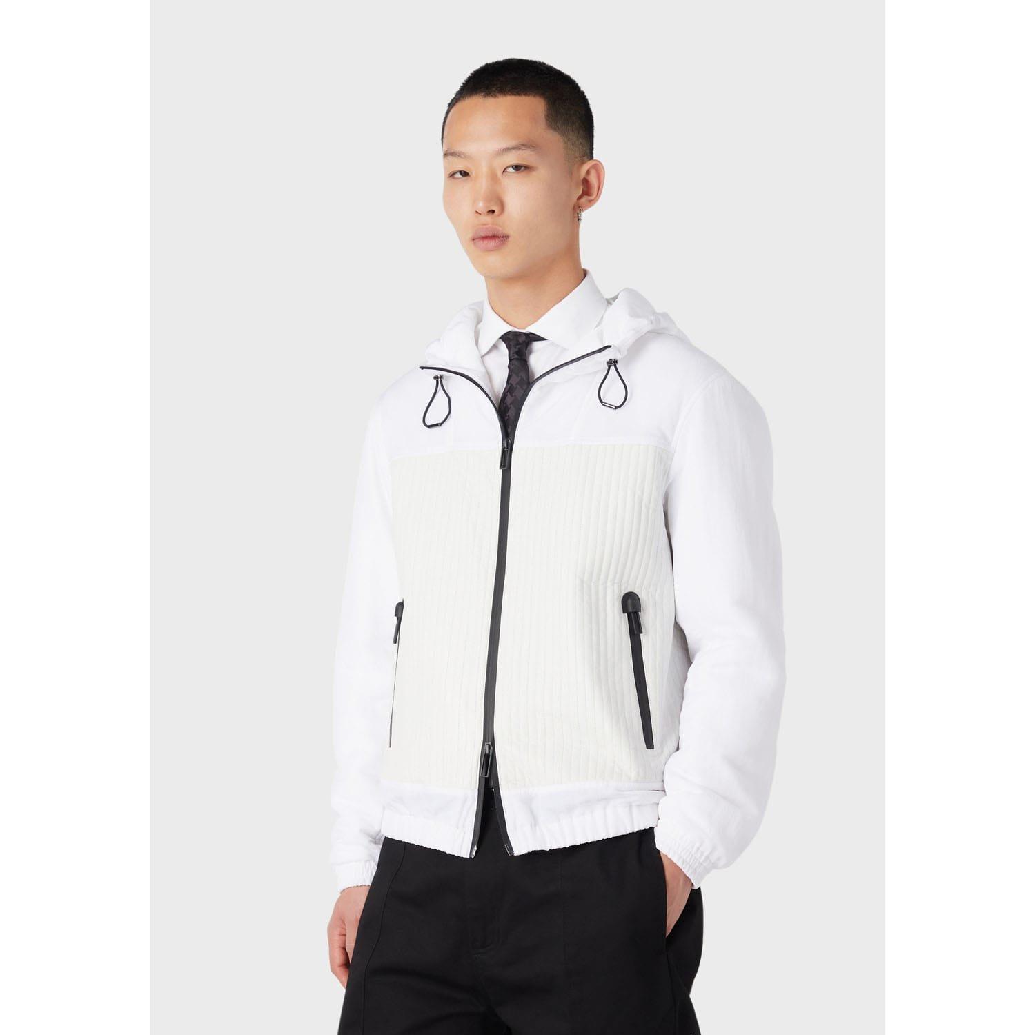 White - Emporio Armani - Nappa Leather Hooded Jacket - 1