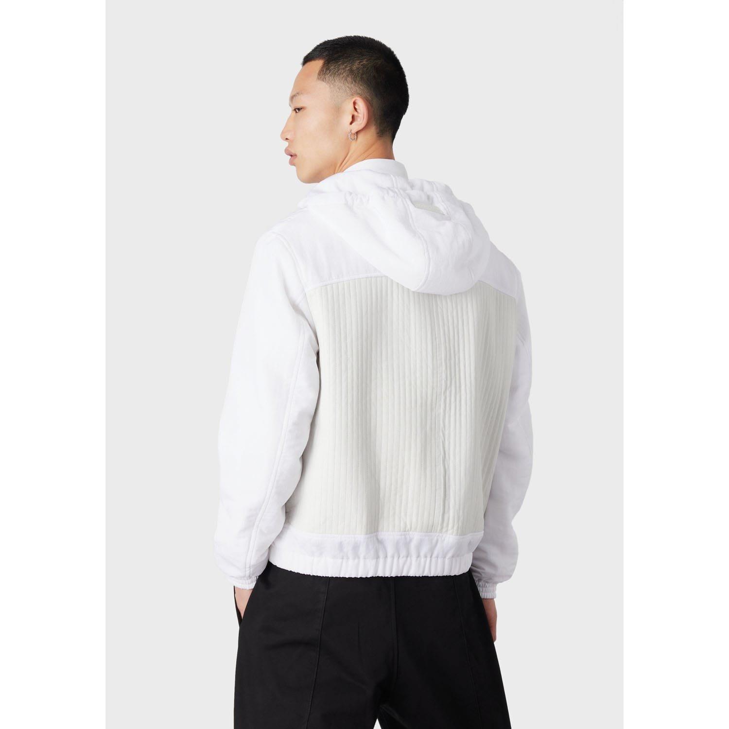 White - Emporio Armani - Nappa Leather Hooded Jacket - 2