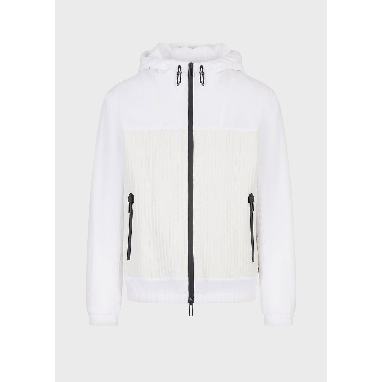 White - Emporio Armani - Nappa Leather Hooded Jacket - 3