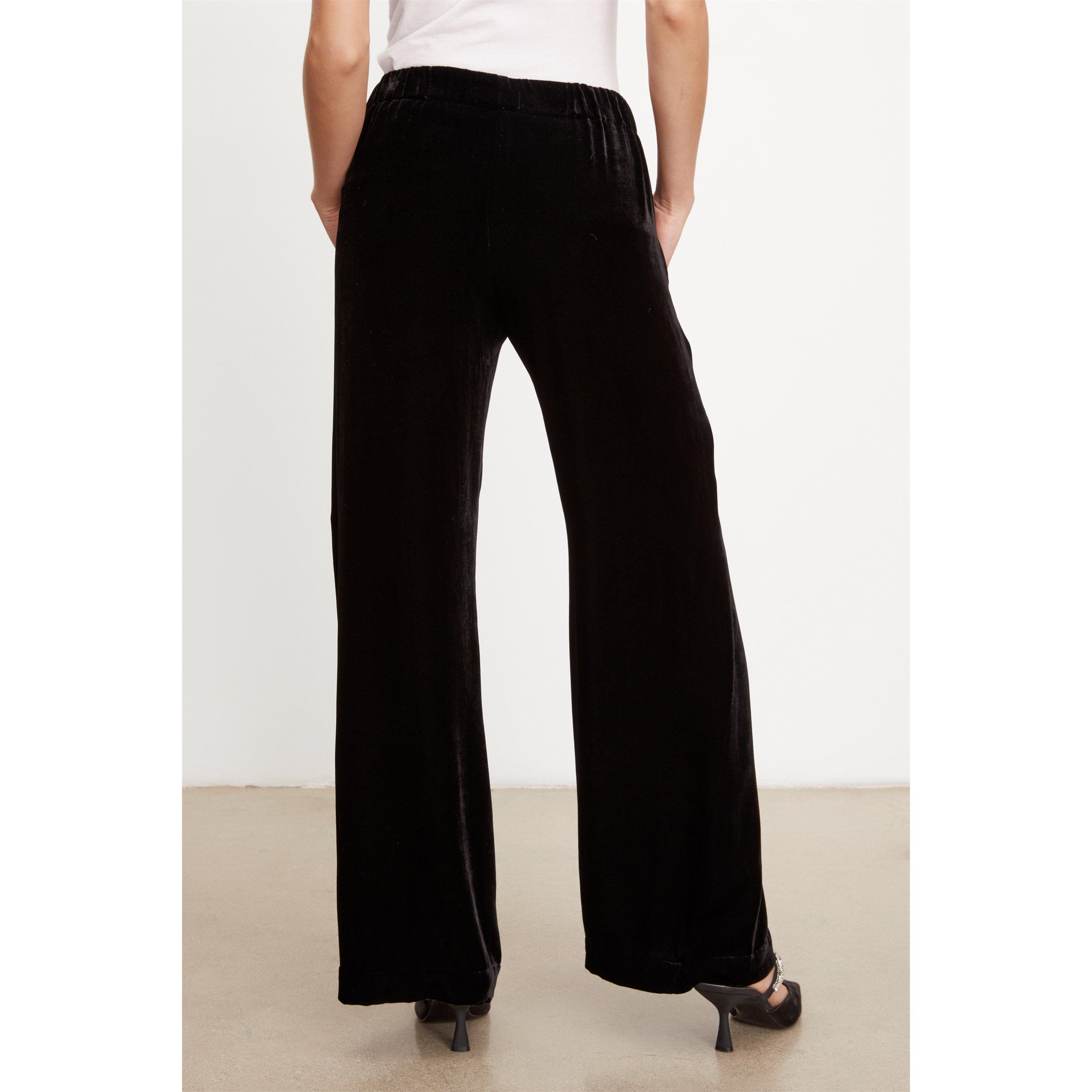 Black - Velvet by Graham and Spencer - Women's Silk Tailored Trousers - 2