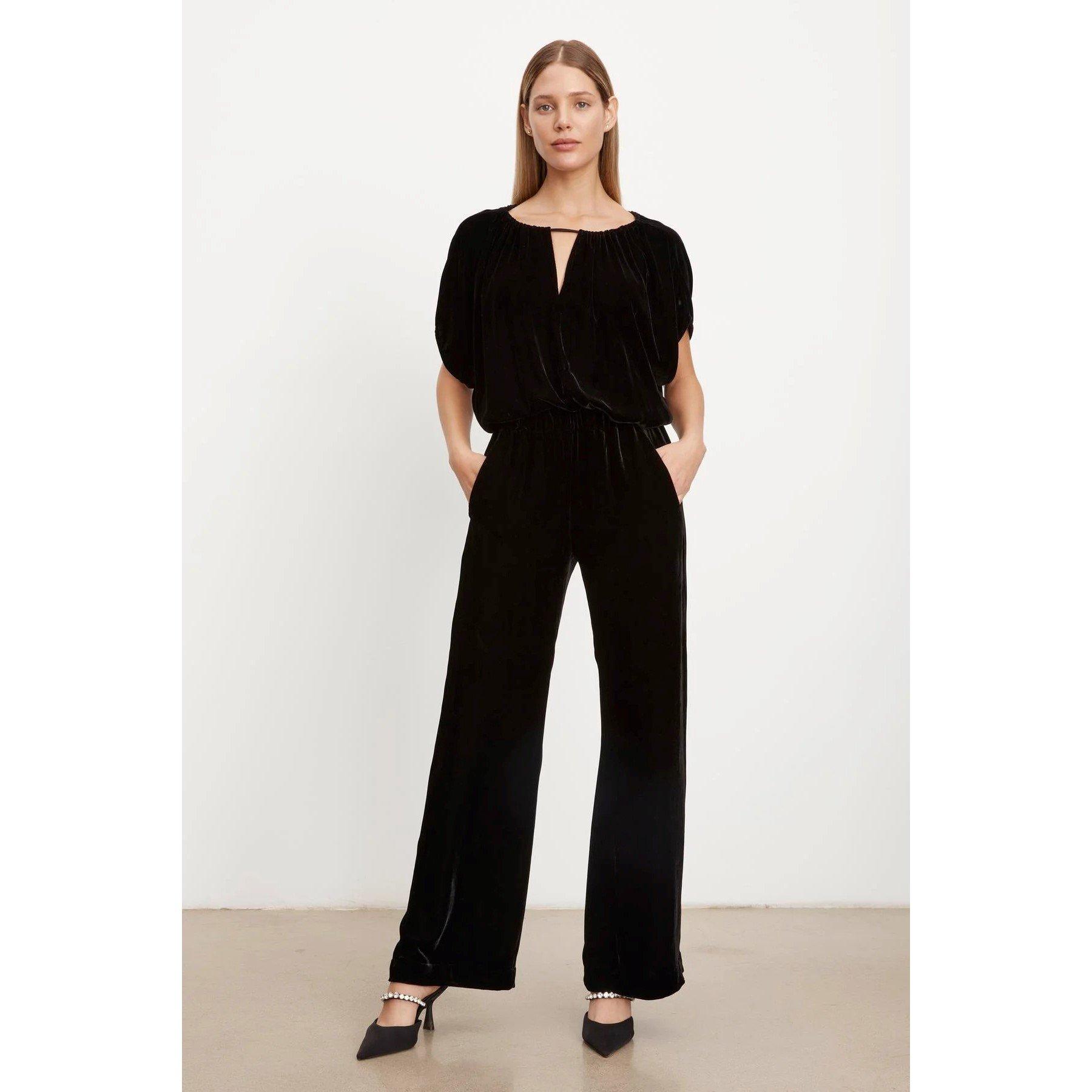 Black - Velvet by Graham and Spencer - Women's Silk Tailored Trousers - 3