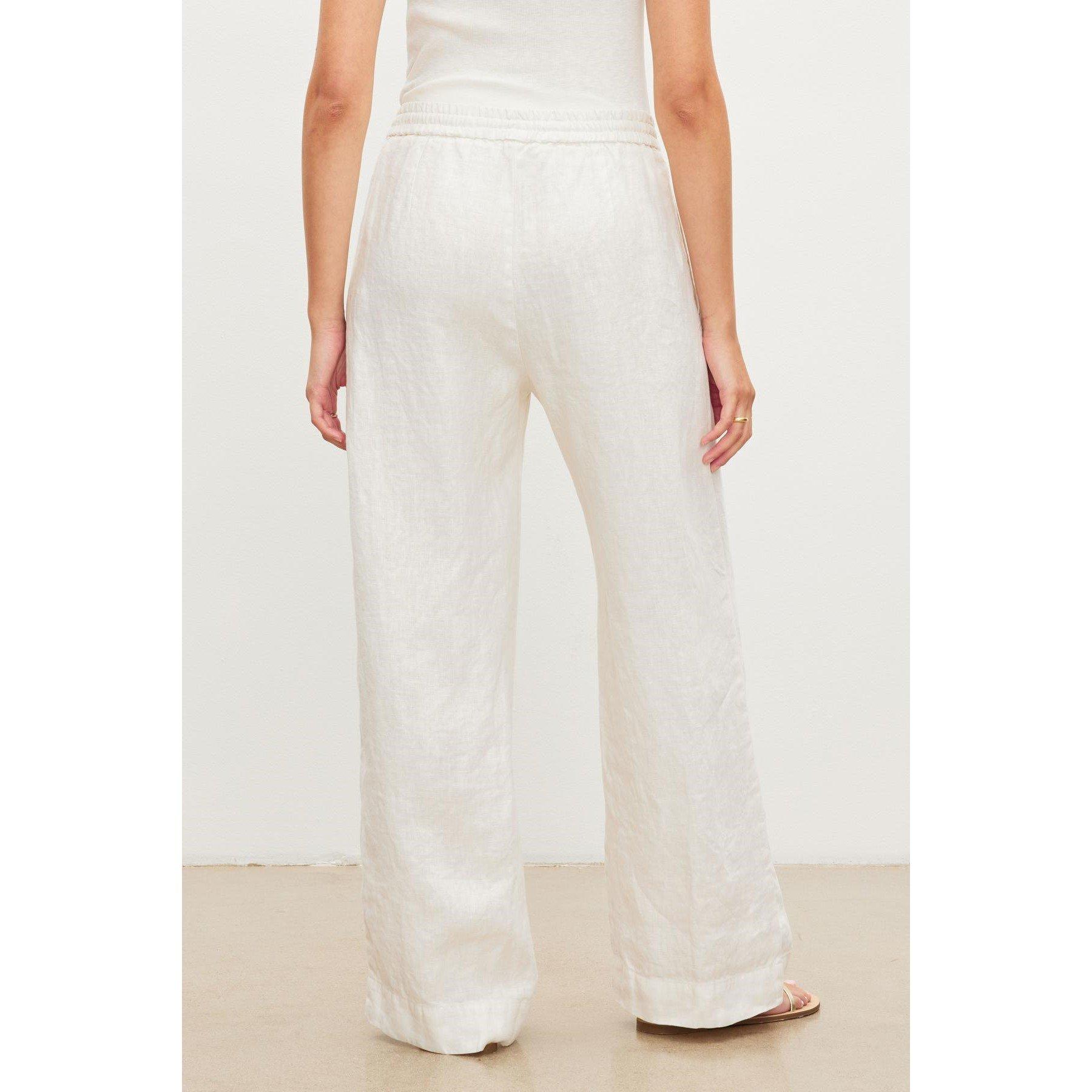 Bisque - Velvet by Graham and Spencer - Women's Linen Tailored Trousers - 2
