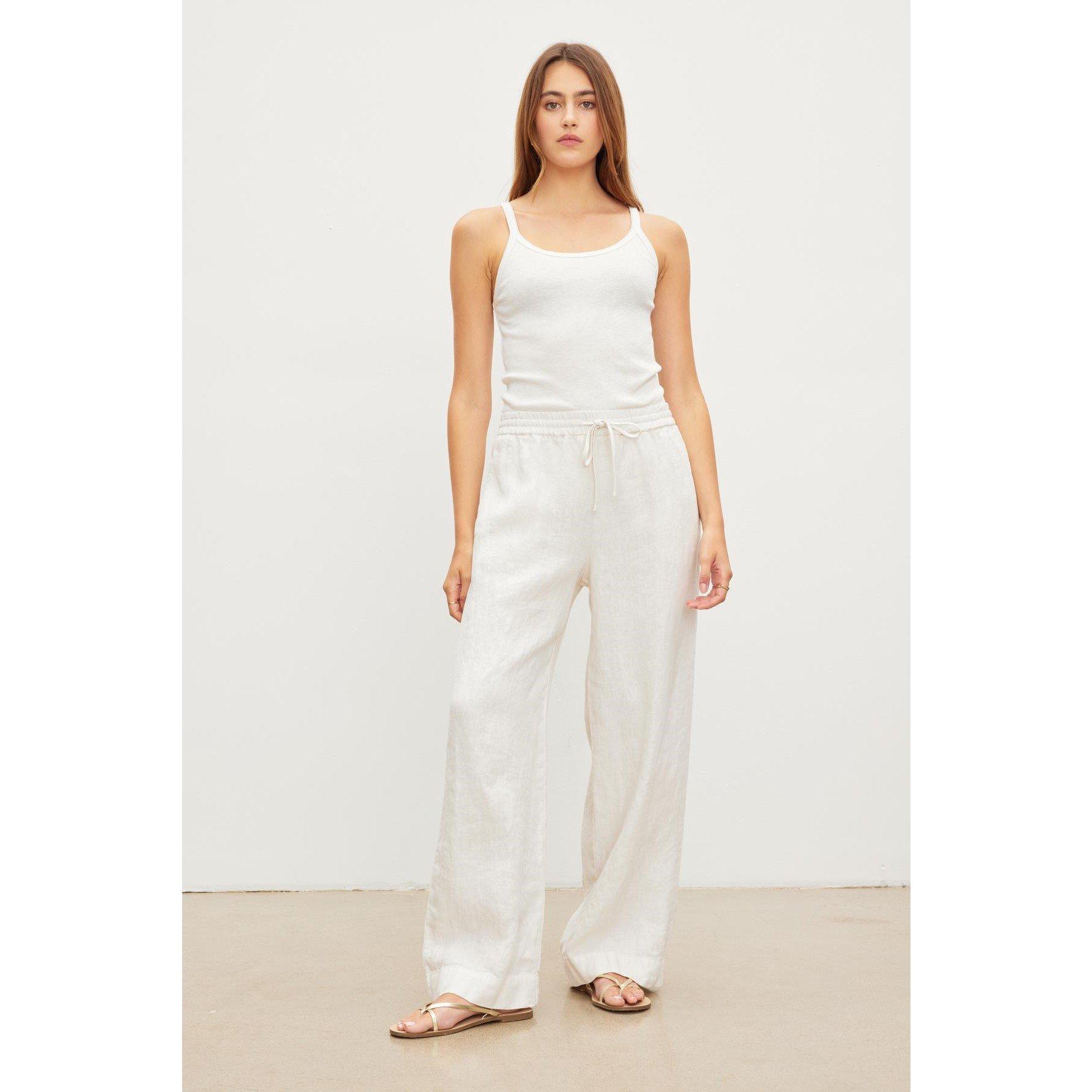 Bisque - Velvet by Graham and Spencer - Women's Linen Tailored Trousers - 3