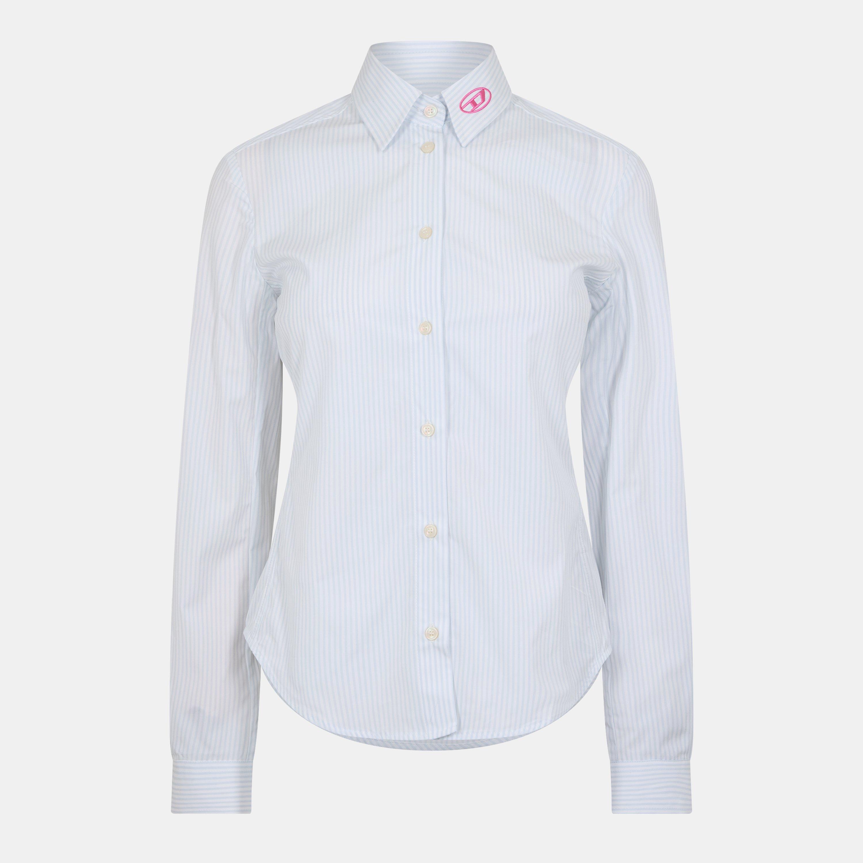 Blue - Diesel - Women's Long-Sleeve Plain Shirt - 1