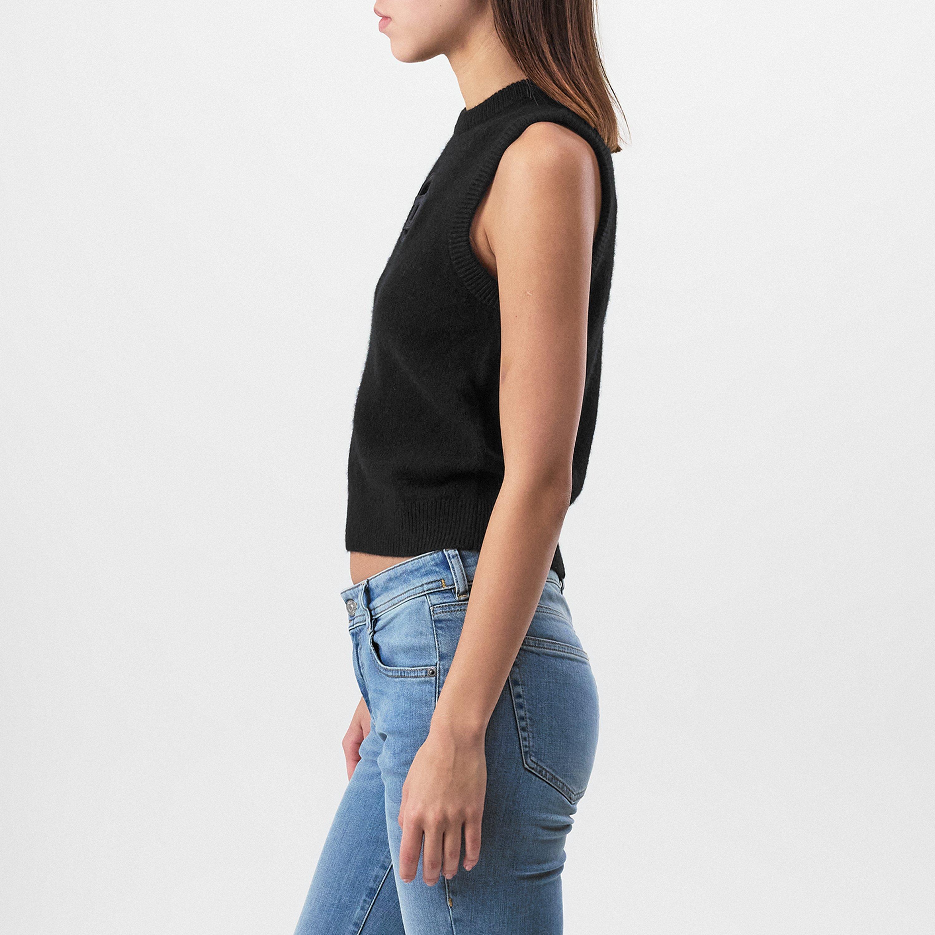 Black - Diesel - Oval D Logo Knit Vest - 2