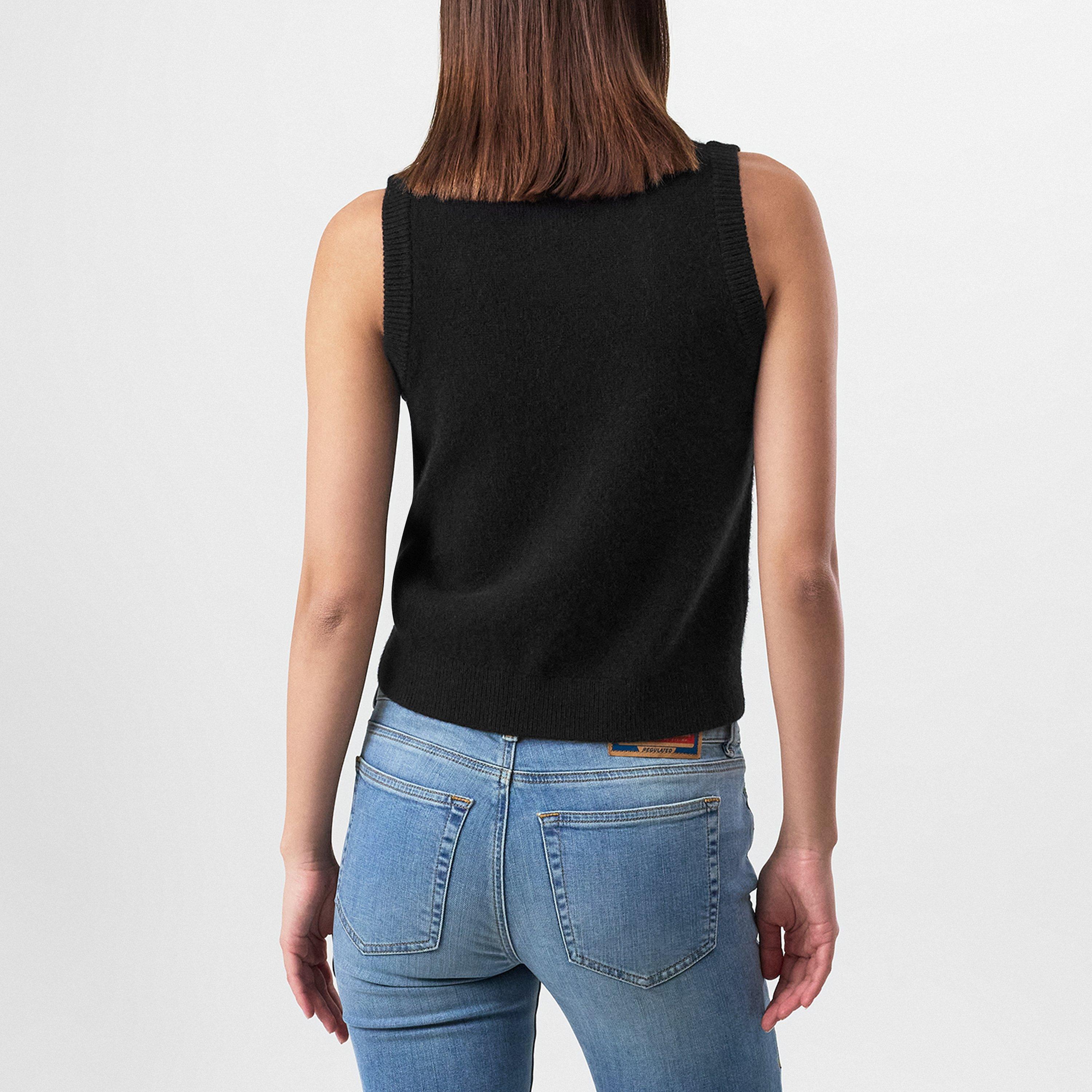 Black - Diesel - Oval D Logo Knit Vest - 3