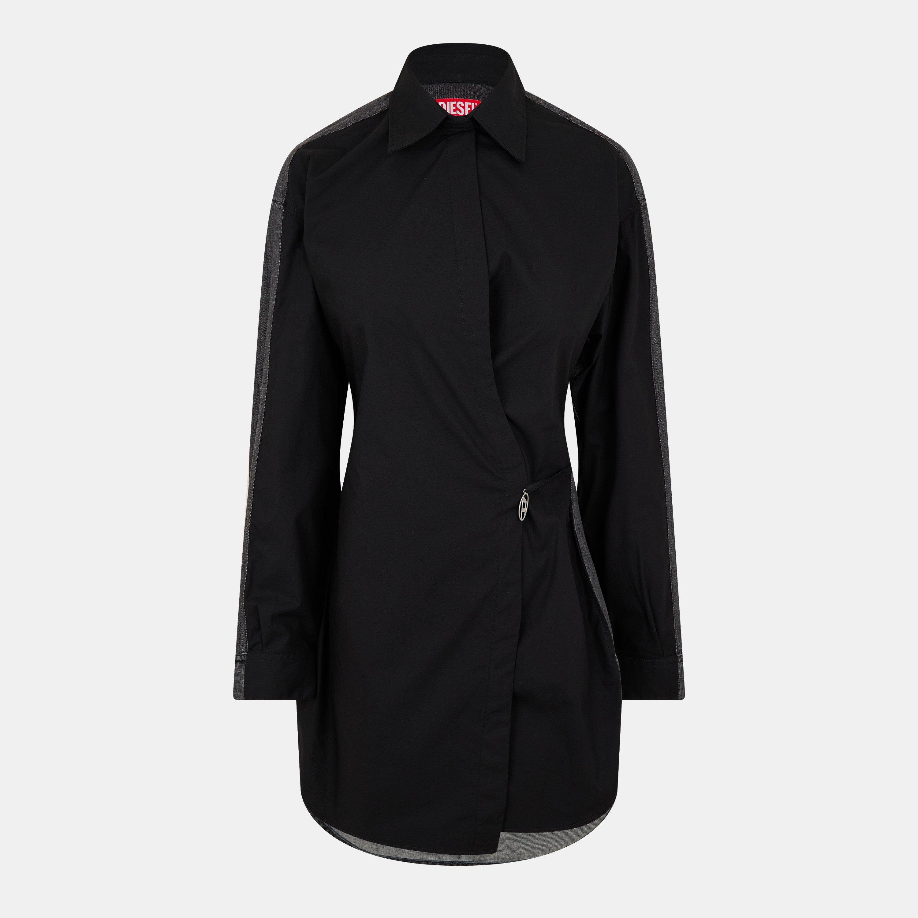 Diesel Women's Structured Button-Down Shirt Dress - Black - 8