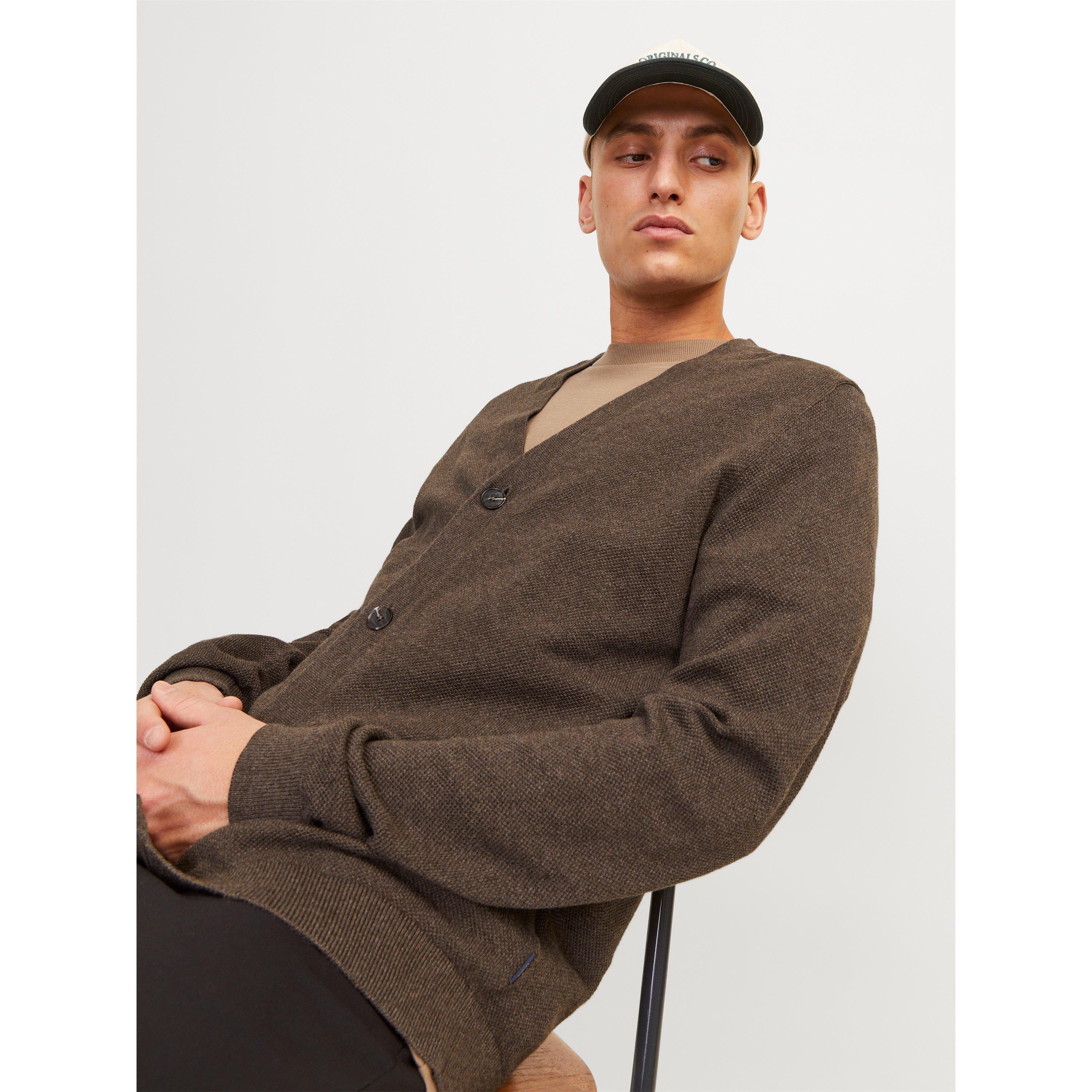 JACK & JONES Jprblastandfort Knit Cardigan Bf, Zilvervoering., M