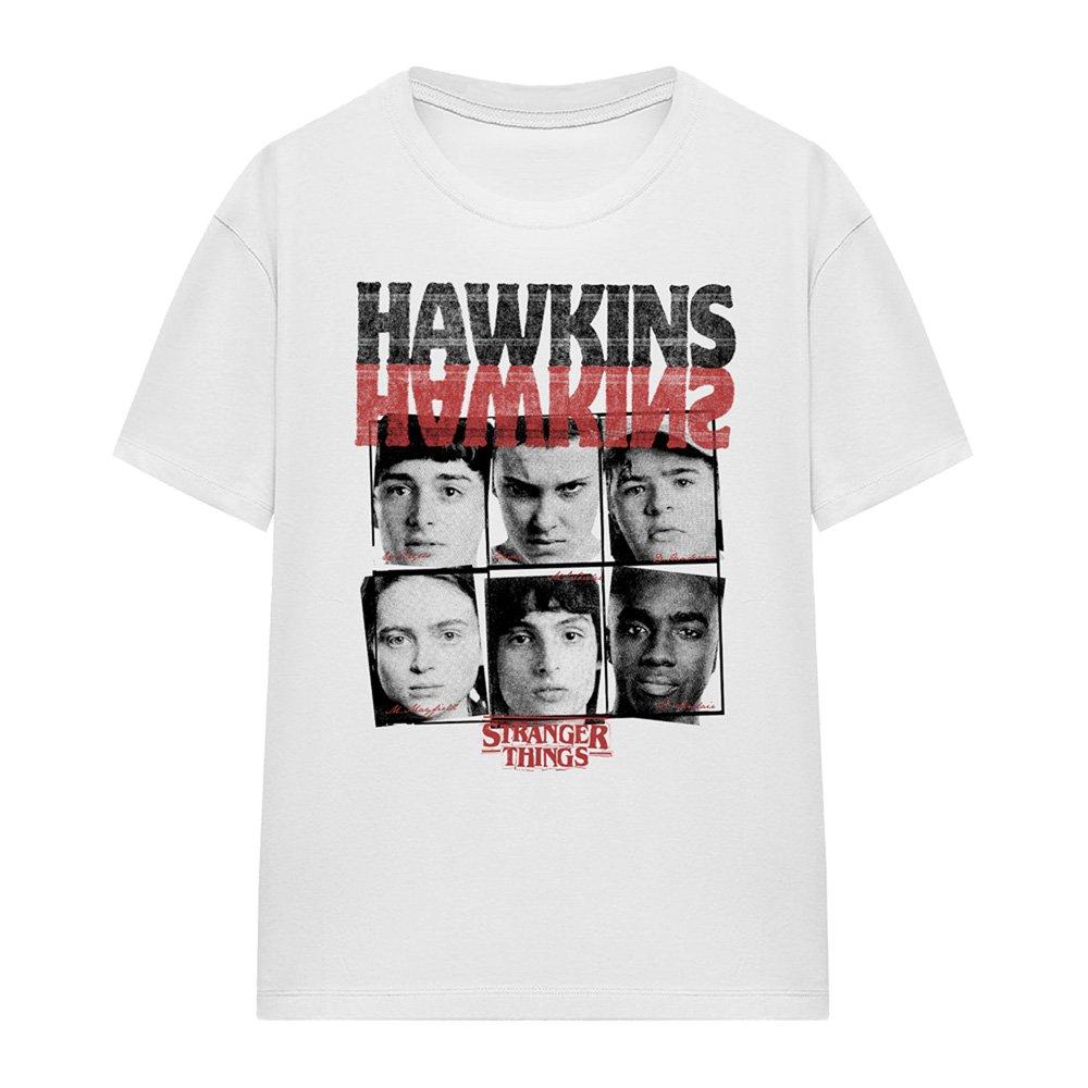 White - Stranger Things - Stranger Things Hawkins Upside Down T-Shirt White - 4