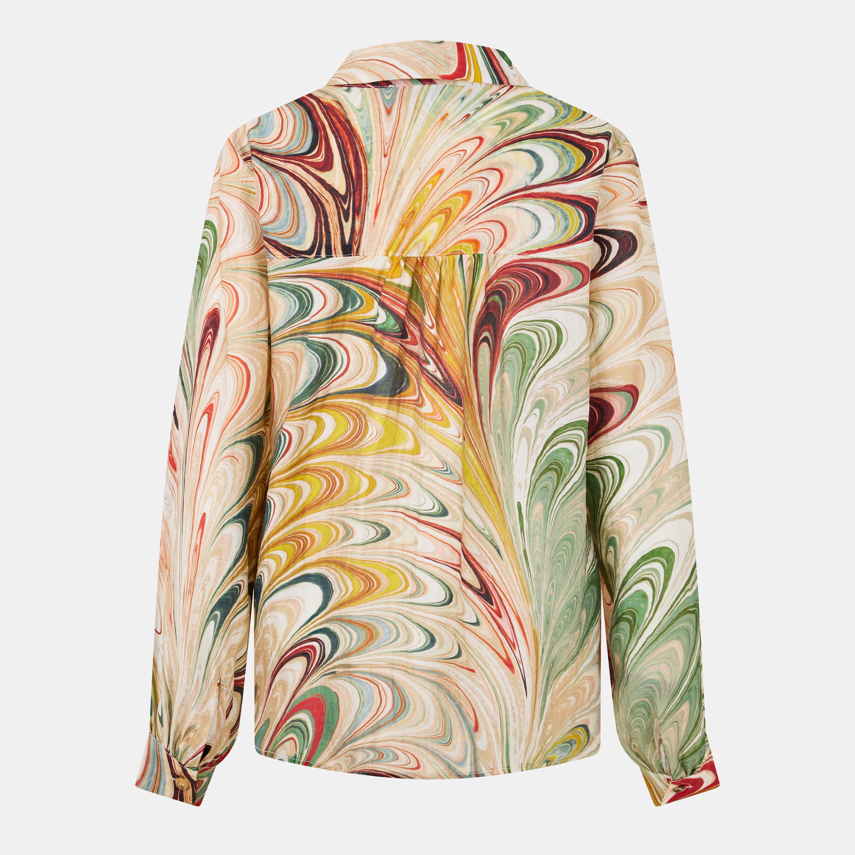 Cream - Never Fully Dressed - Women's Marble Miley Long-Sleeve Patterned Shirt - 2